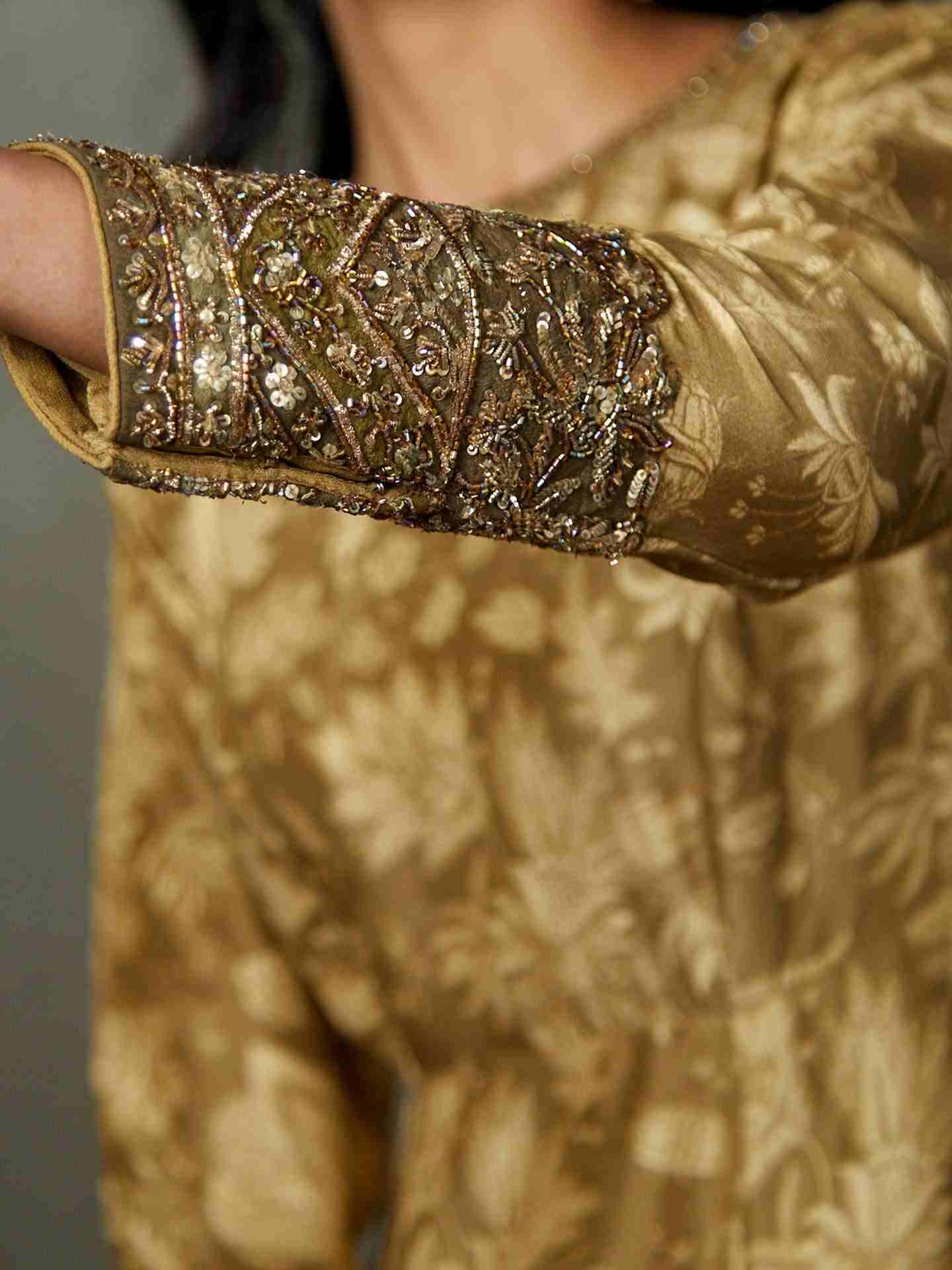 Khaki & Beige Anayna Gown