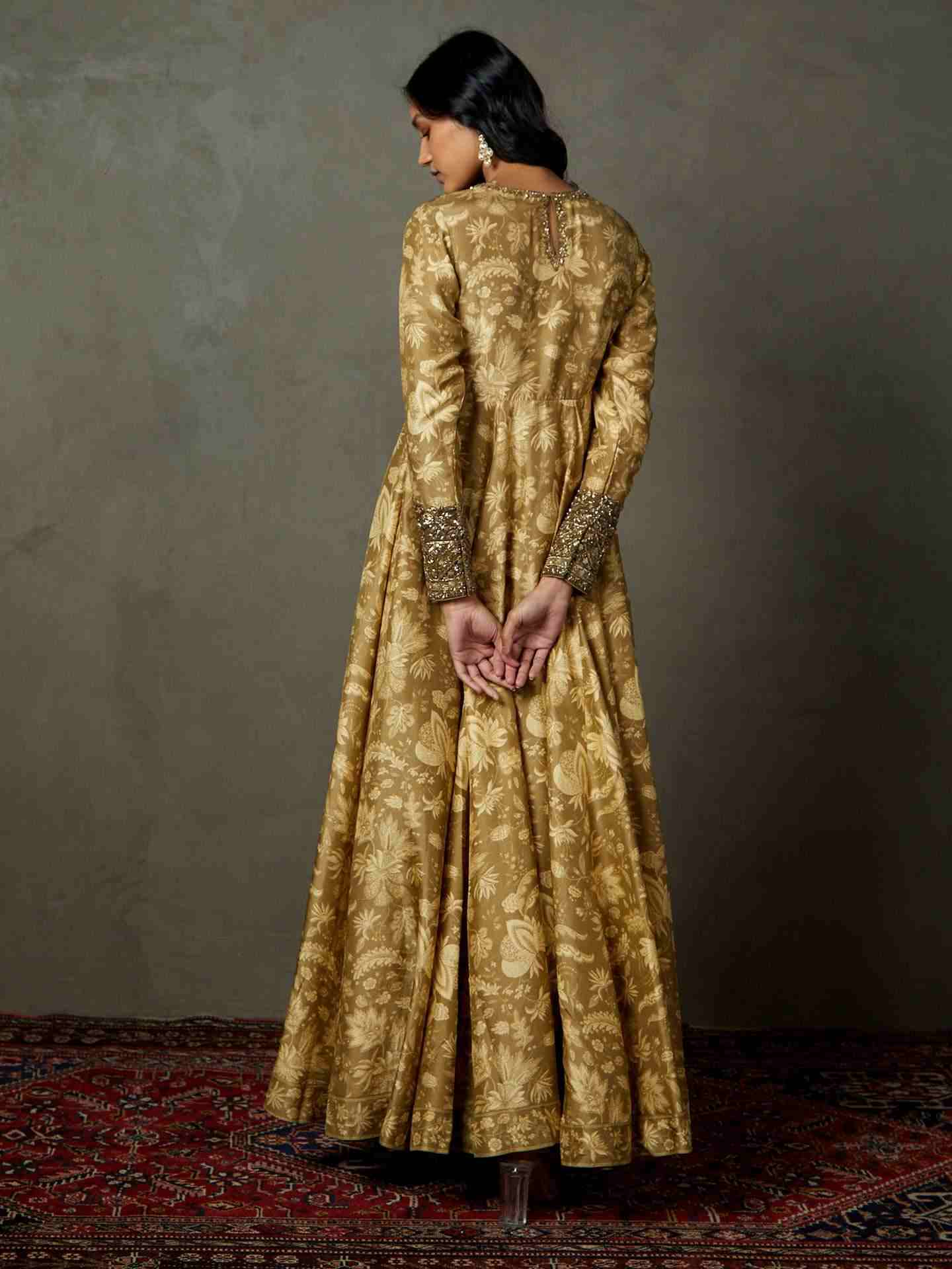 Khaki & Beige Anayna Gown