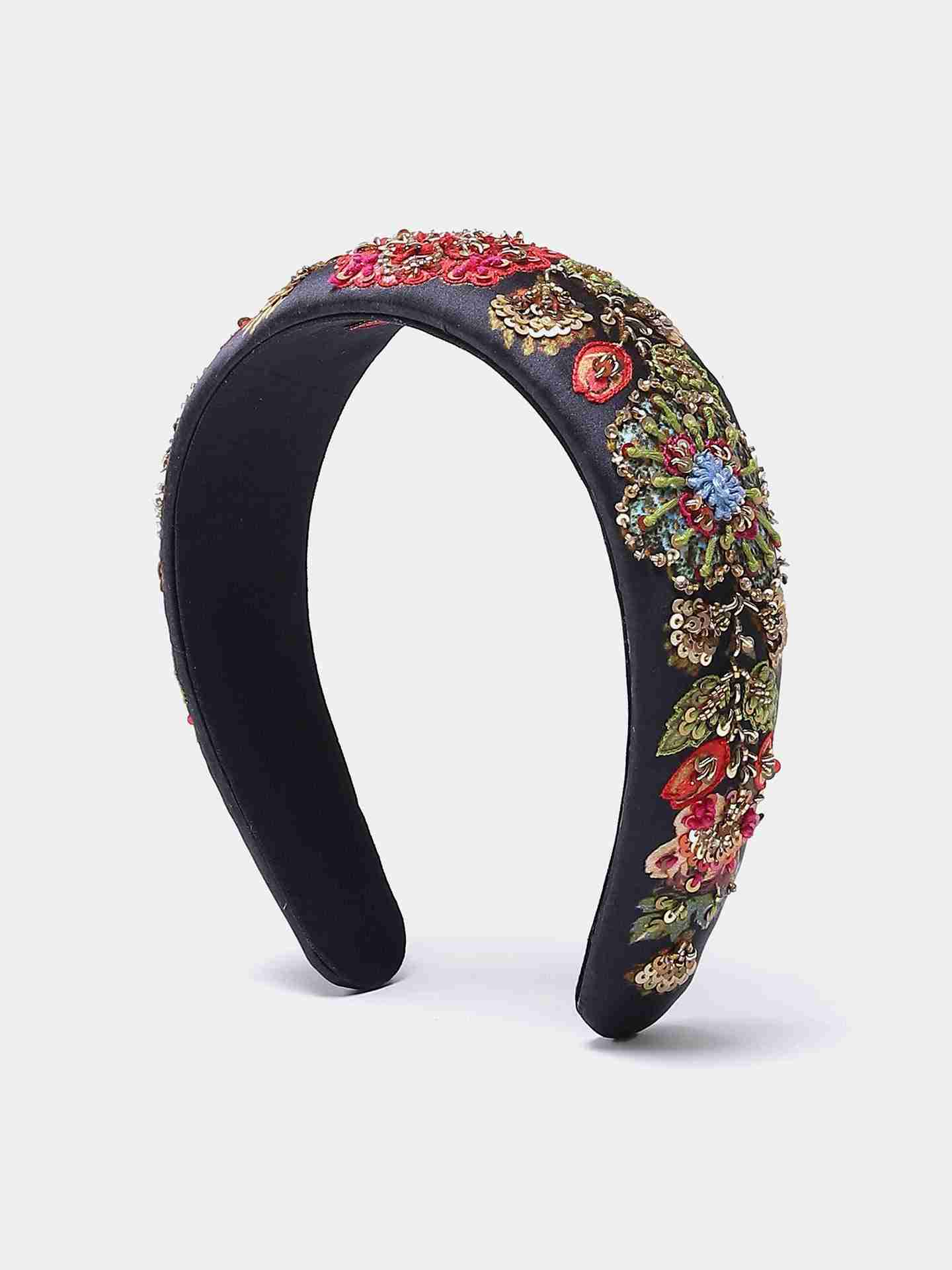 Black Wild Flower Headband