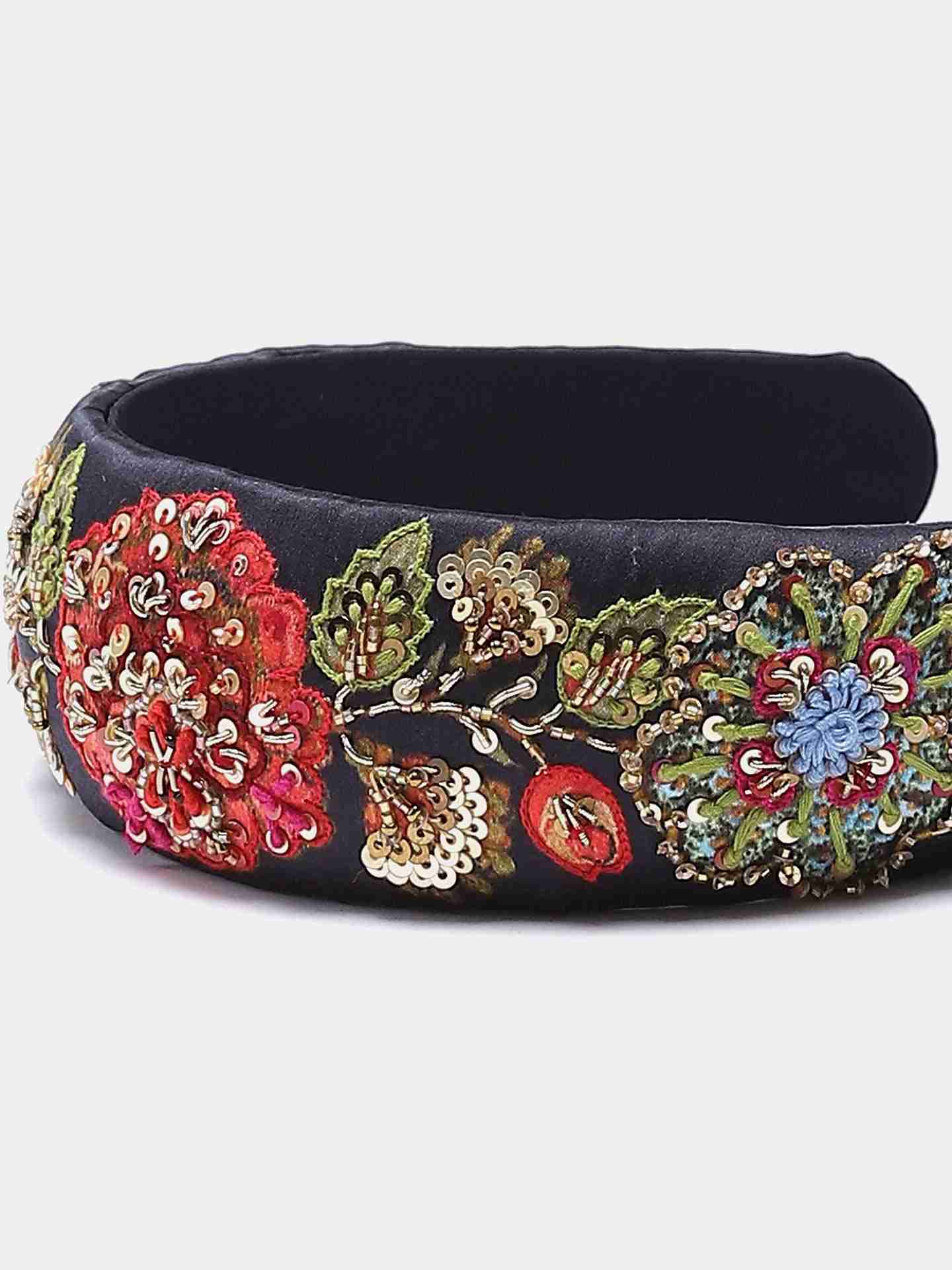 Black Wild Flower Headband