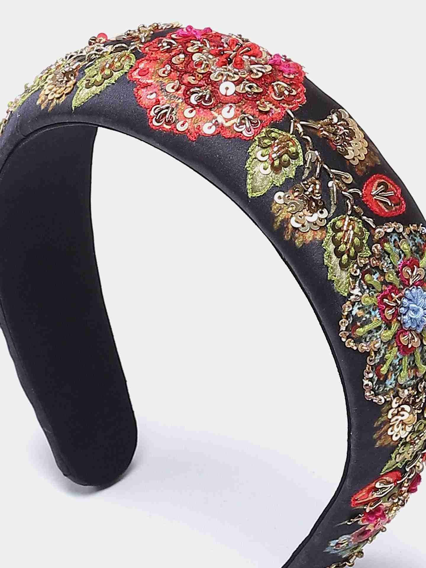 Black Wild Flower Headband