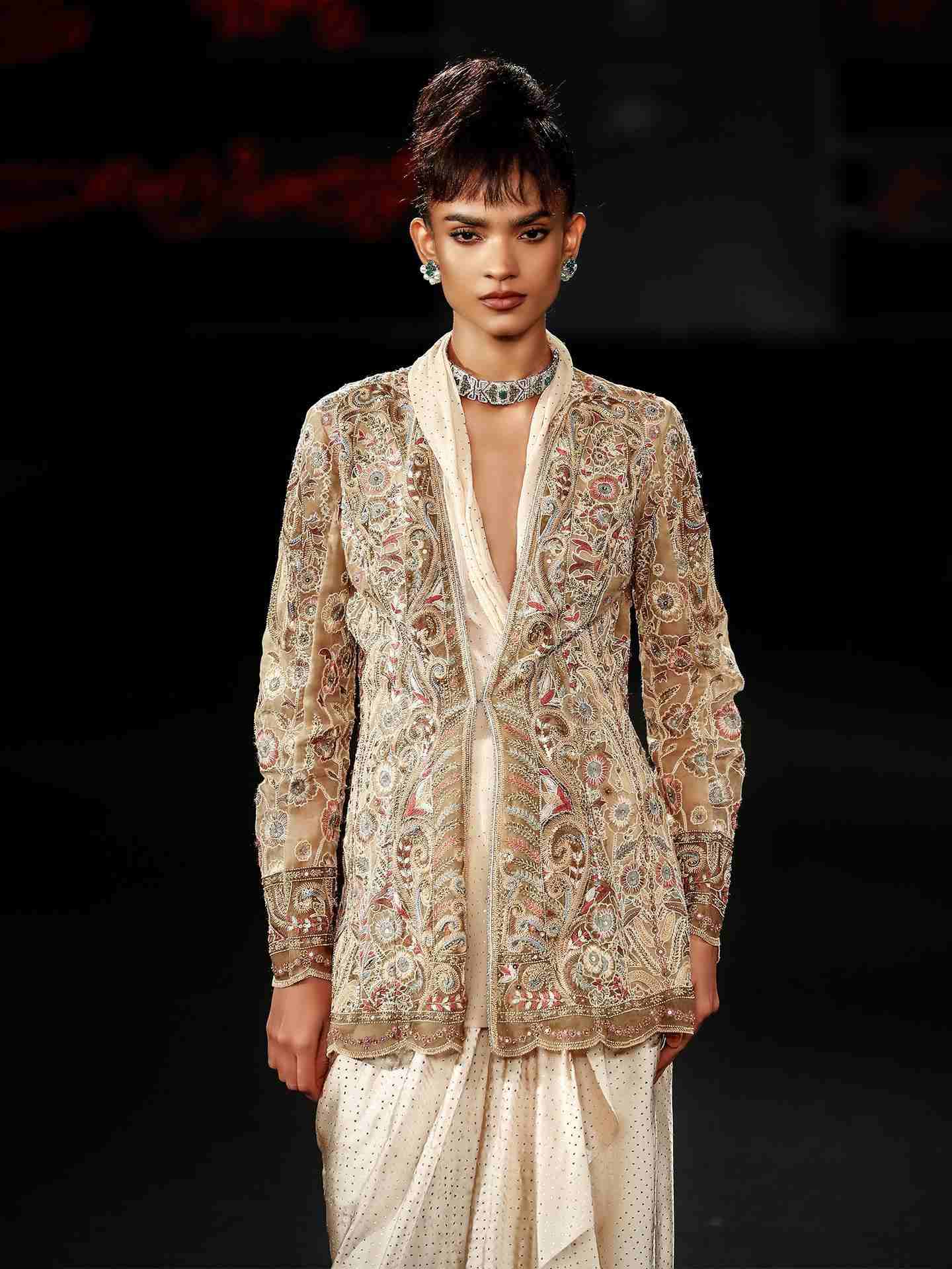 Beige Mehroz Suta Ensemble