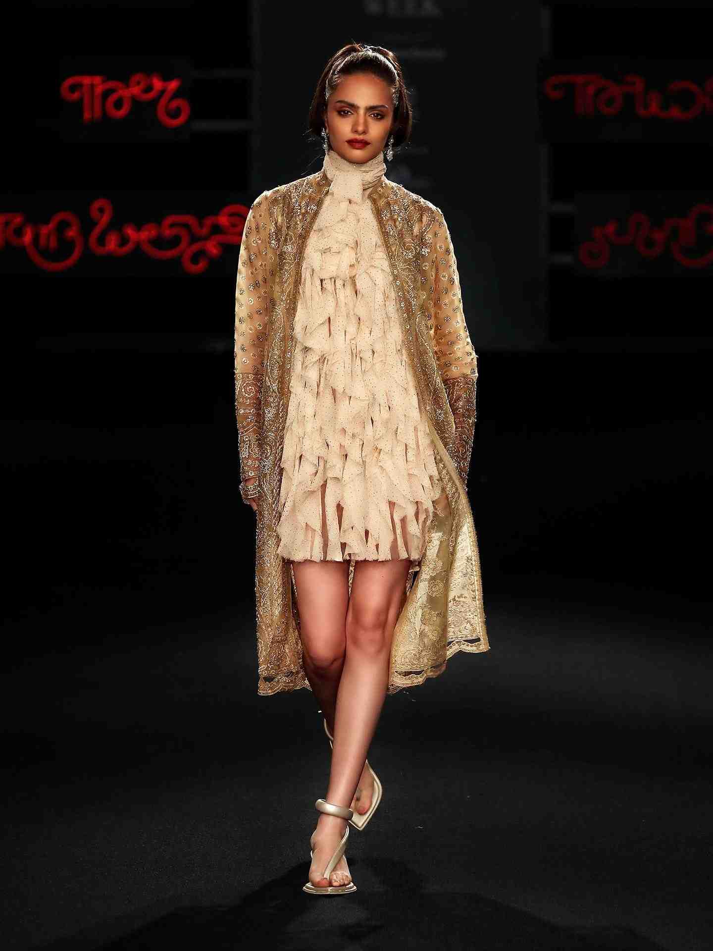 Beige Mehroz Jacket With Dress