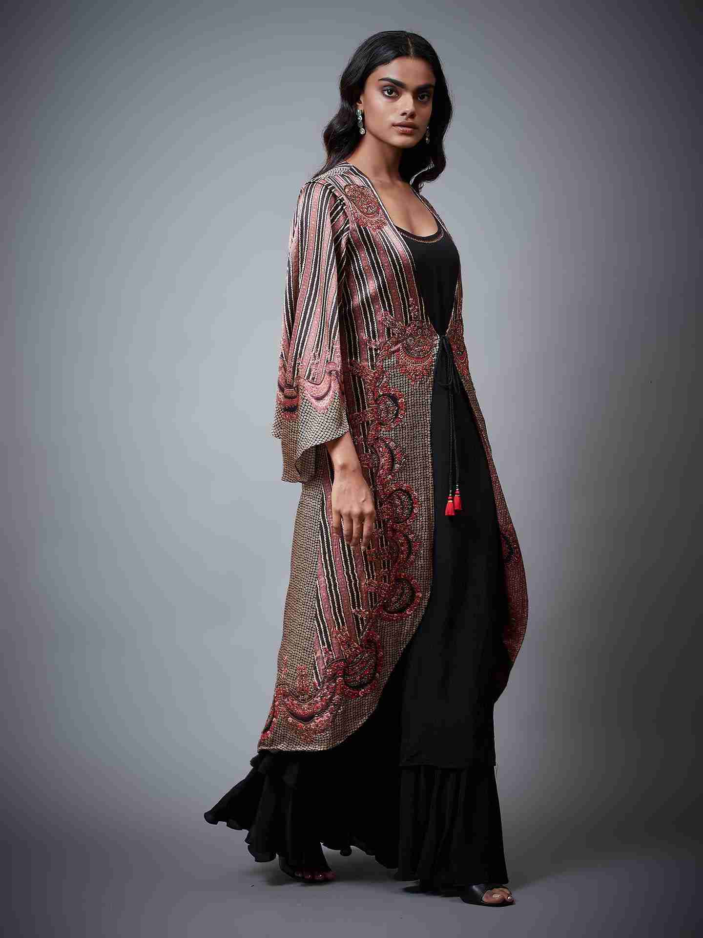 Old Rose & Black Malisha Dress