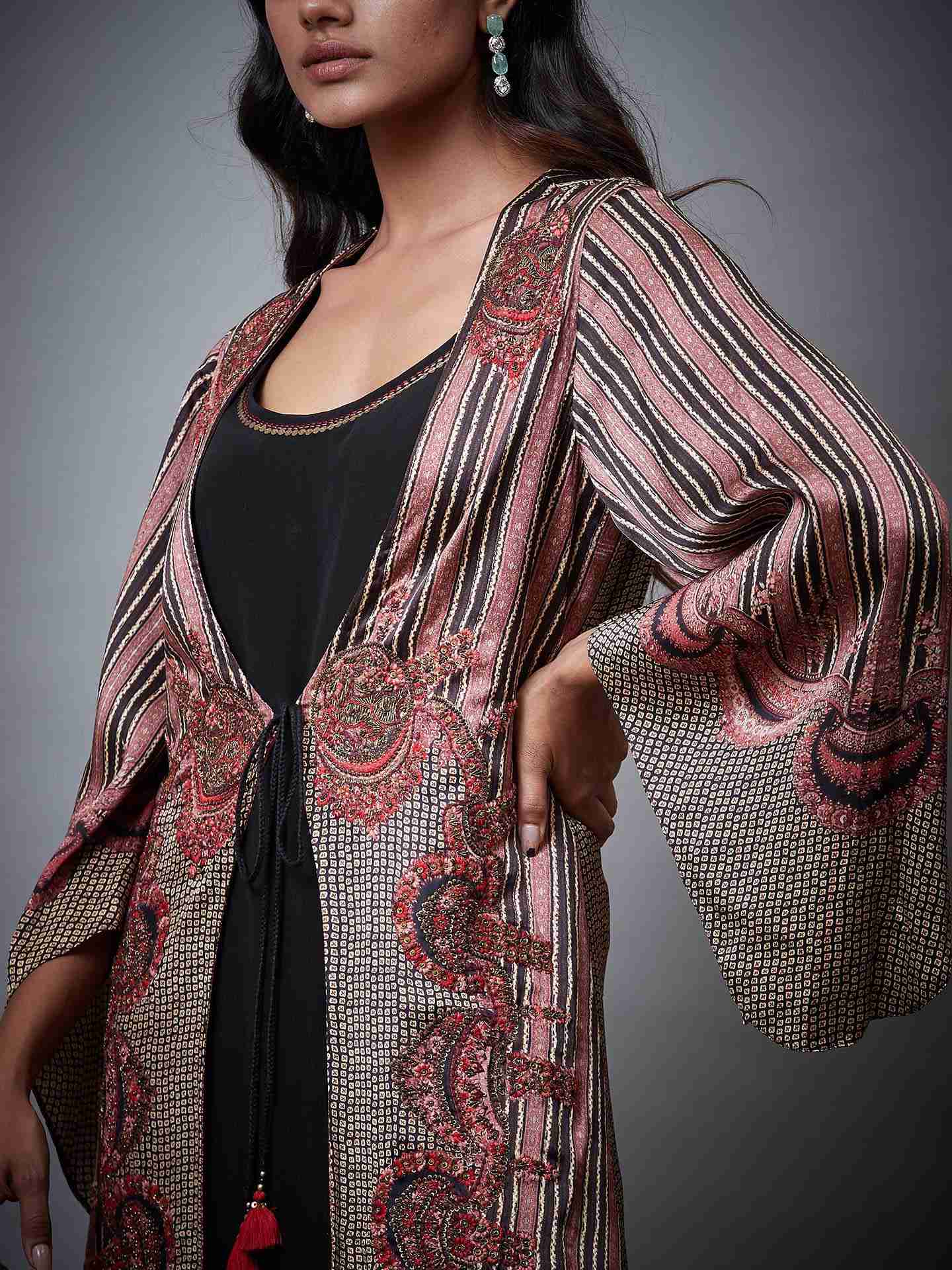 Old Rose & Black Malisha Dress