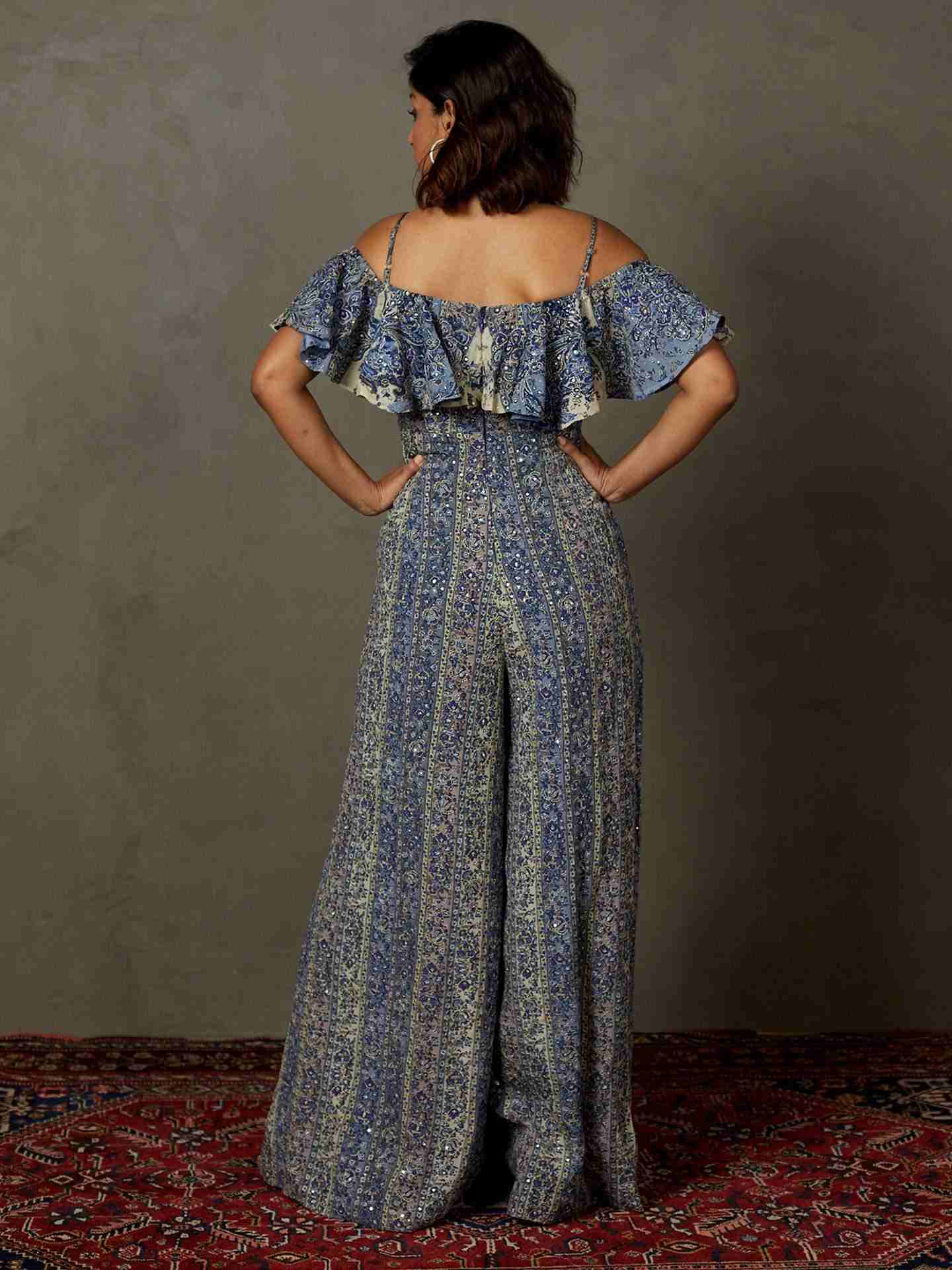 Prussian Blue Magnolia Jumpsuit