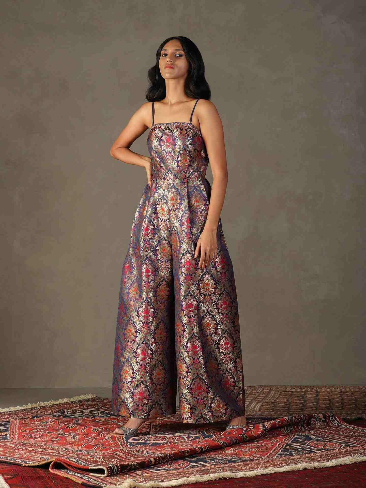Berry & Multi Rudraksh Jumpsuit