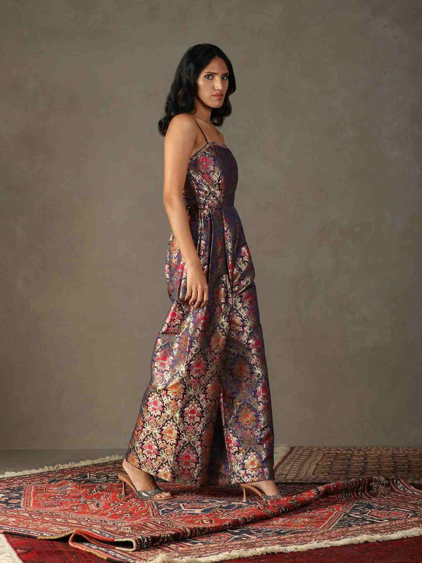 Berry & Multi Rudraksh Jumpsuit