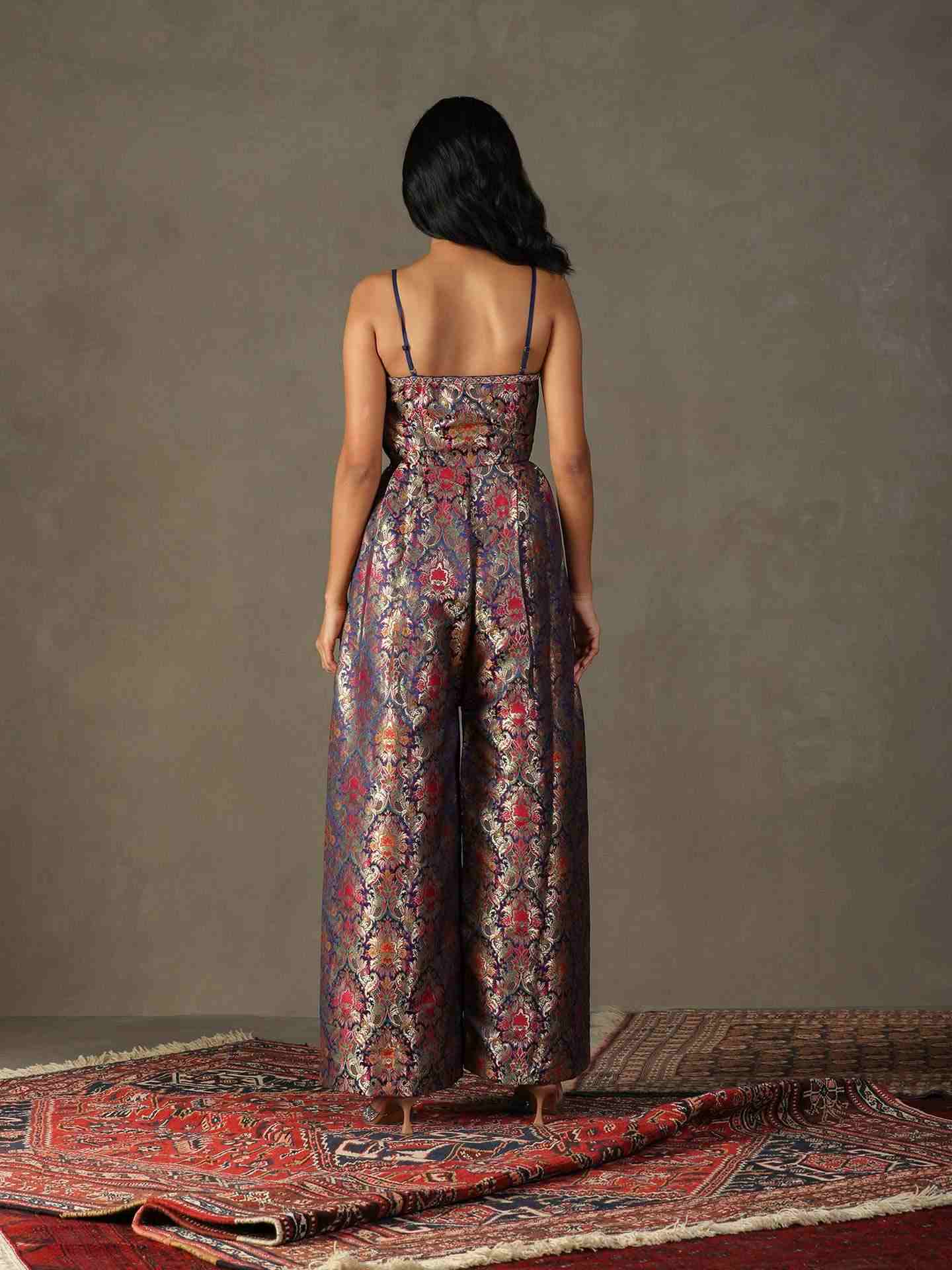 Berry & Multi Rudraksh Jumpsuit