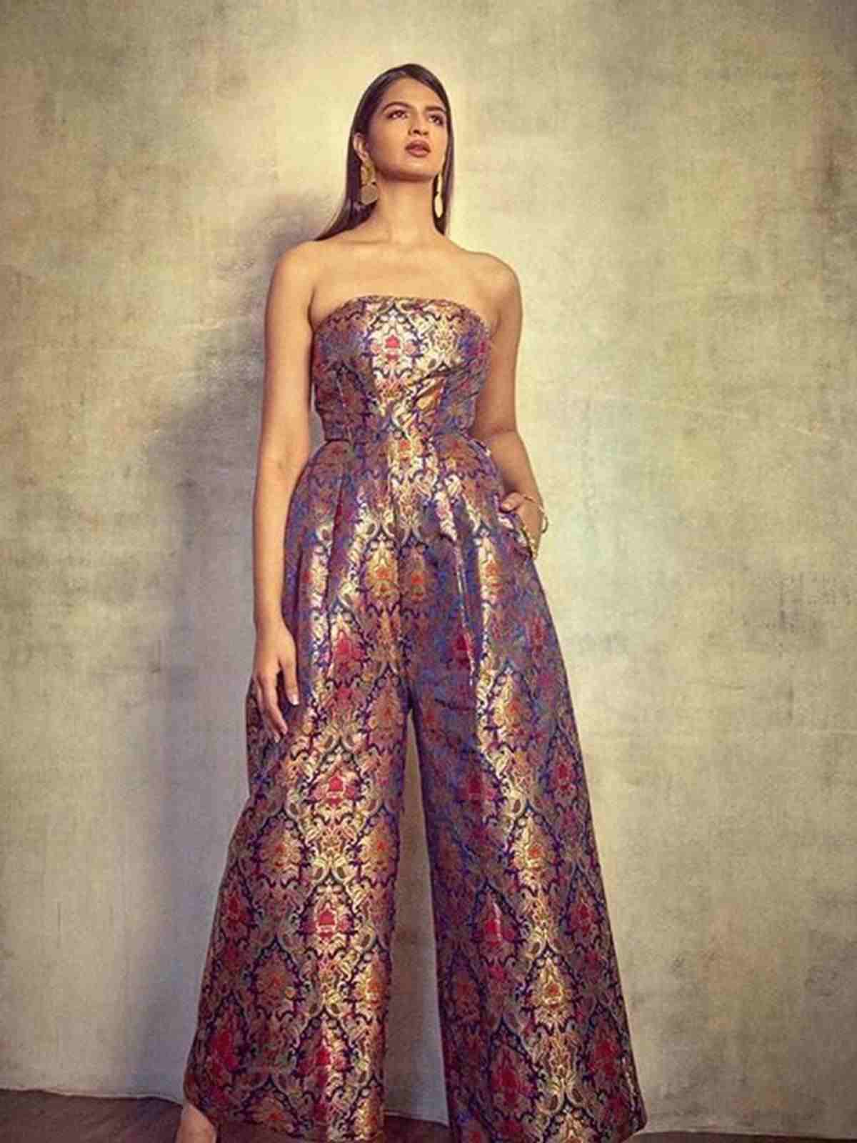 Berry & Multi Rudraksh Jumpsuit