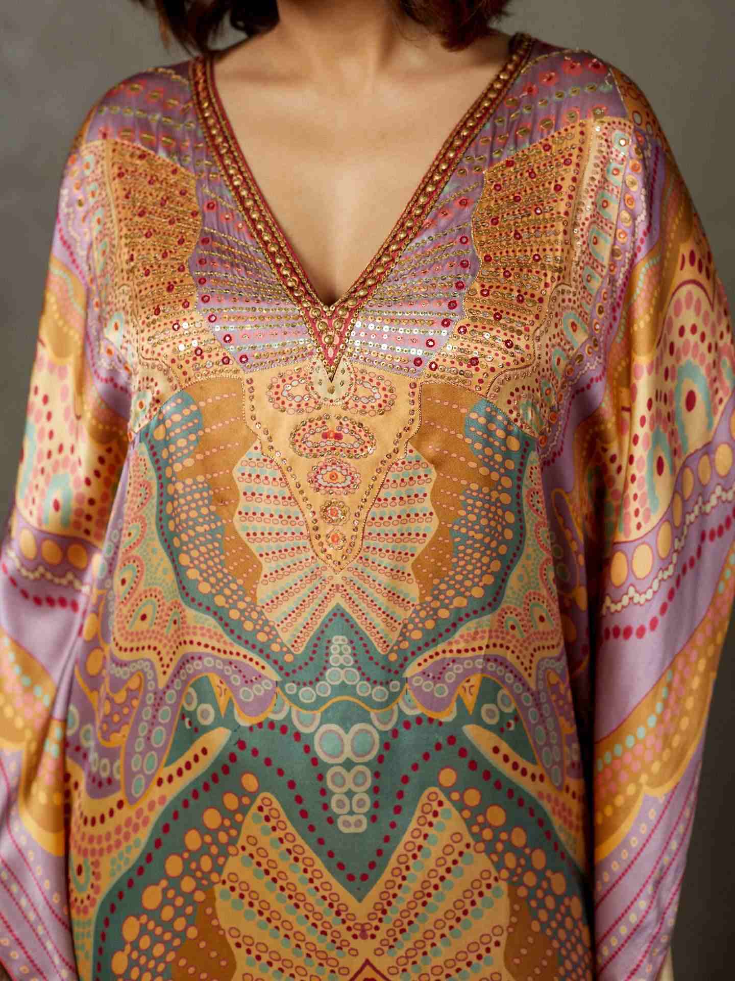 Mauve & Multi Petunia Kaftan