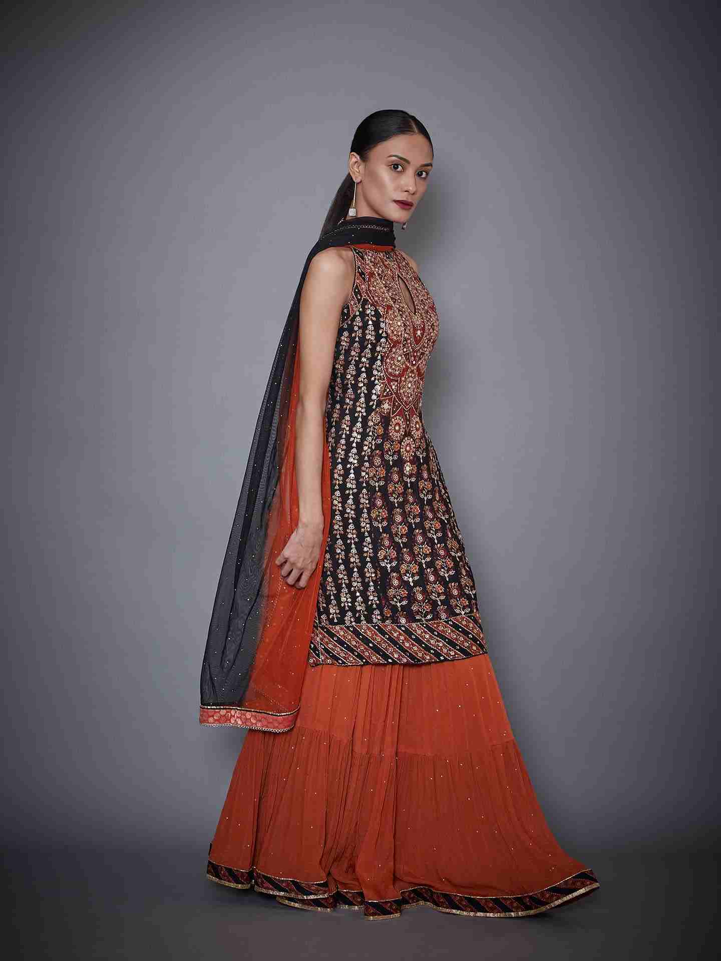 Black & Rust Cheepa Skirt Set