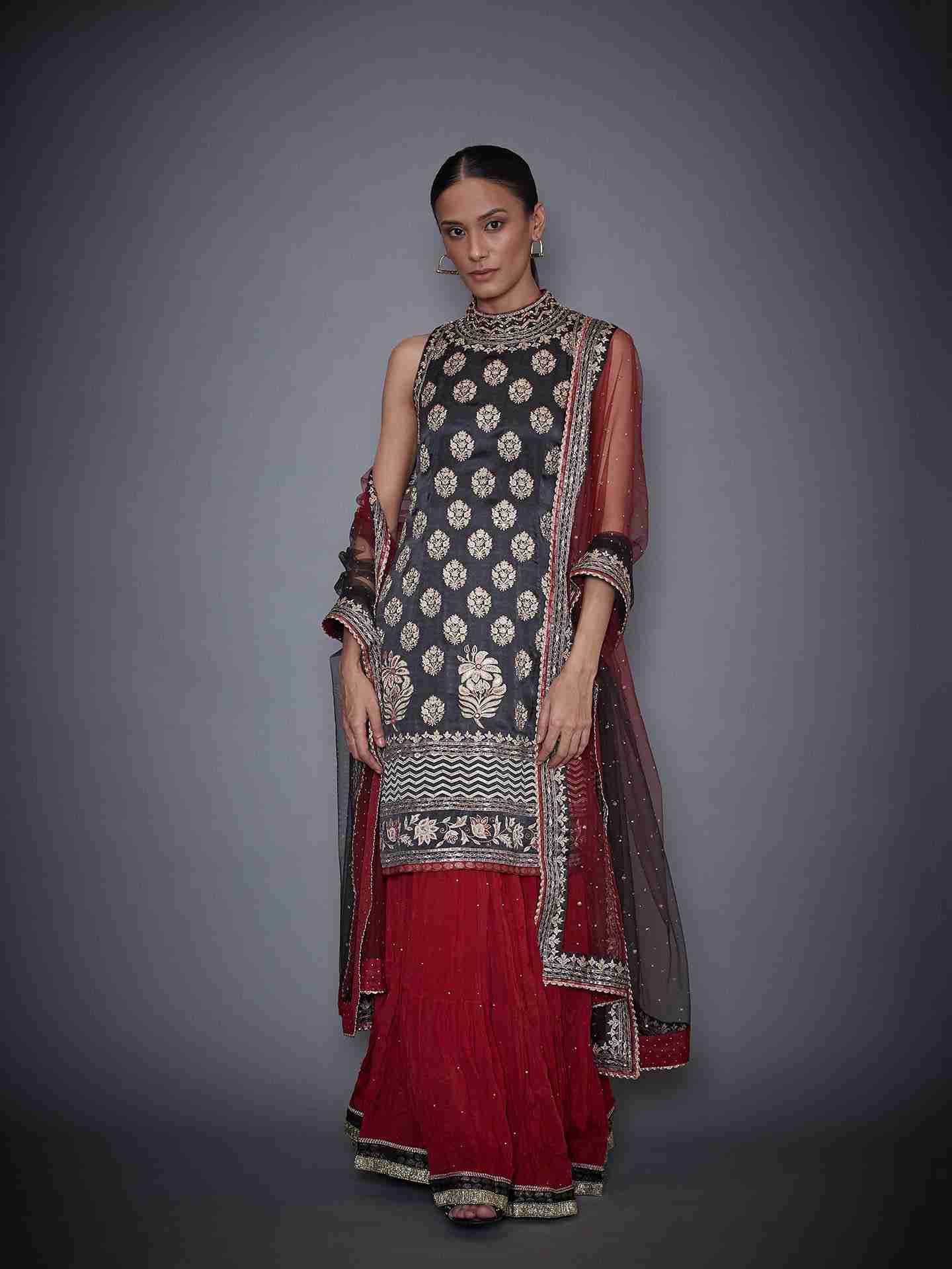 Black & Burgundy Agora Jasmine Suit Set