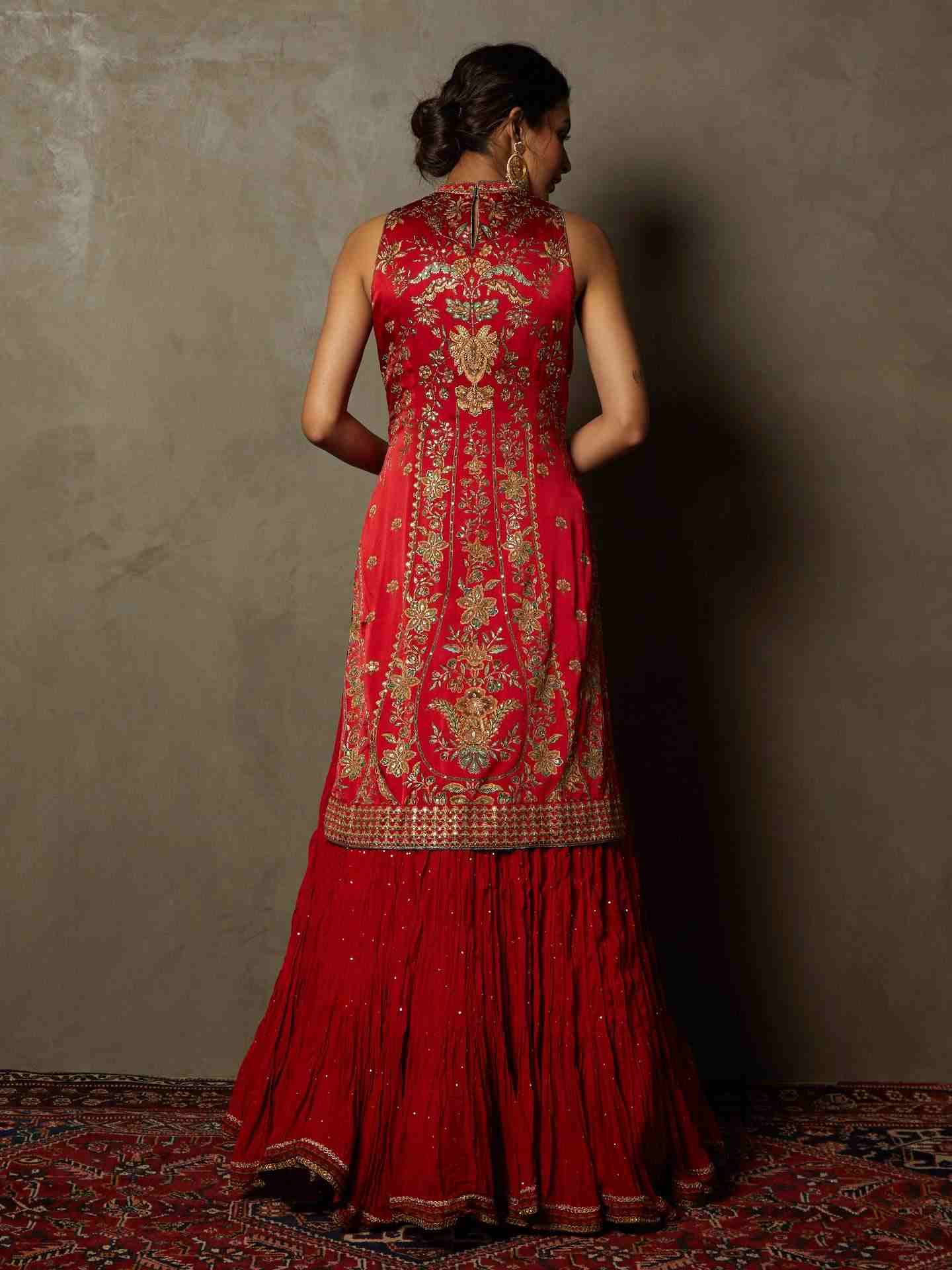 Red & Emerald Avena Suit Set