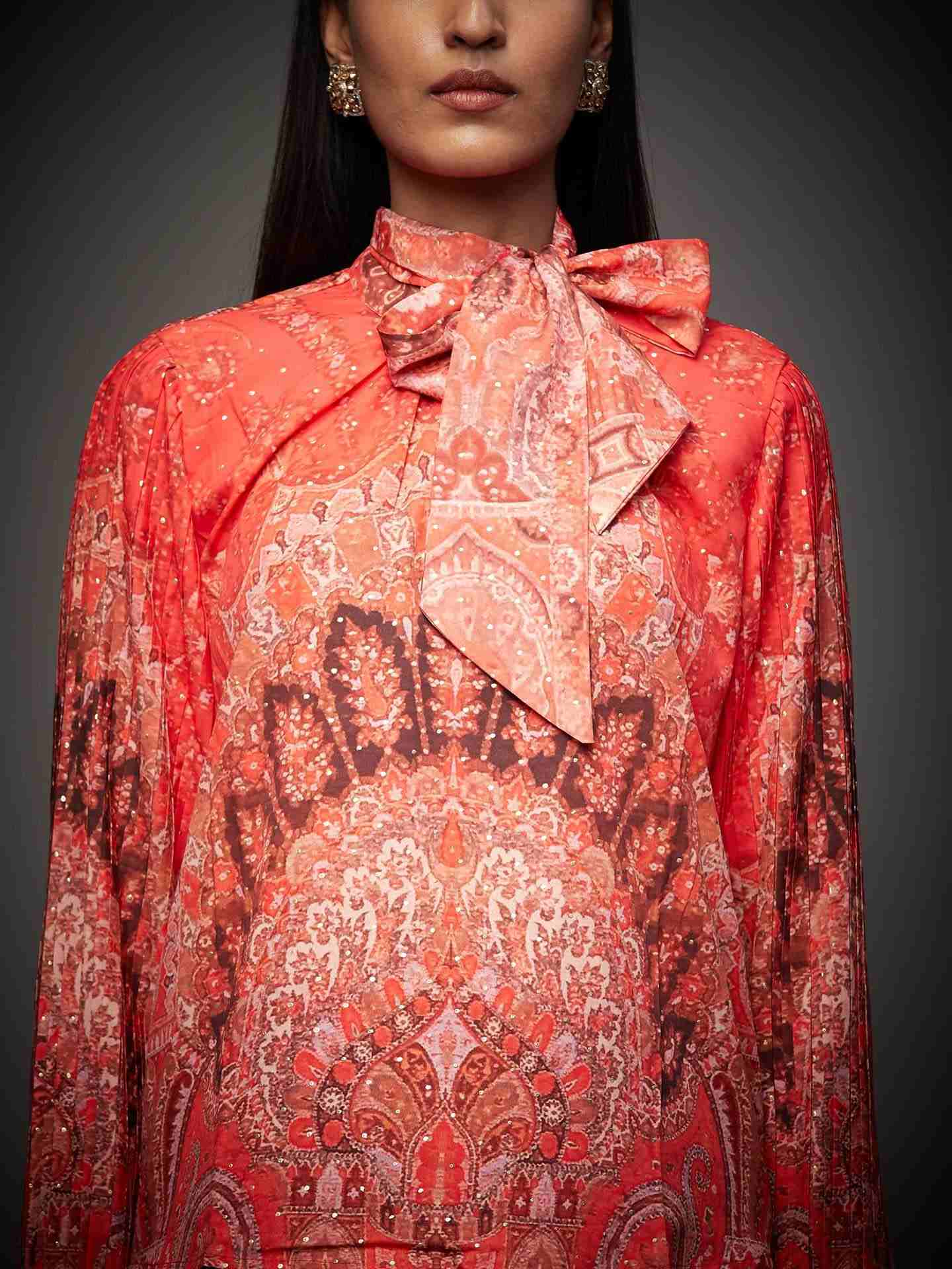 Sunset Orange Rangmanch Kurti
