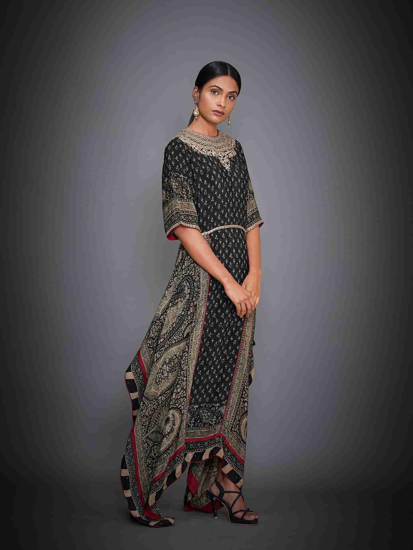 Black & Beige Kalki Dress