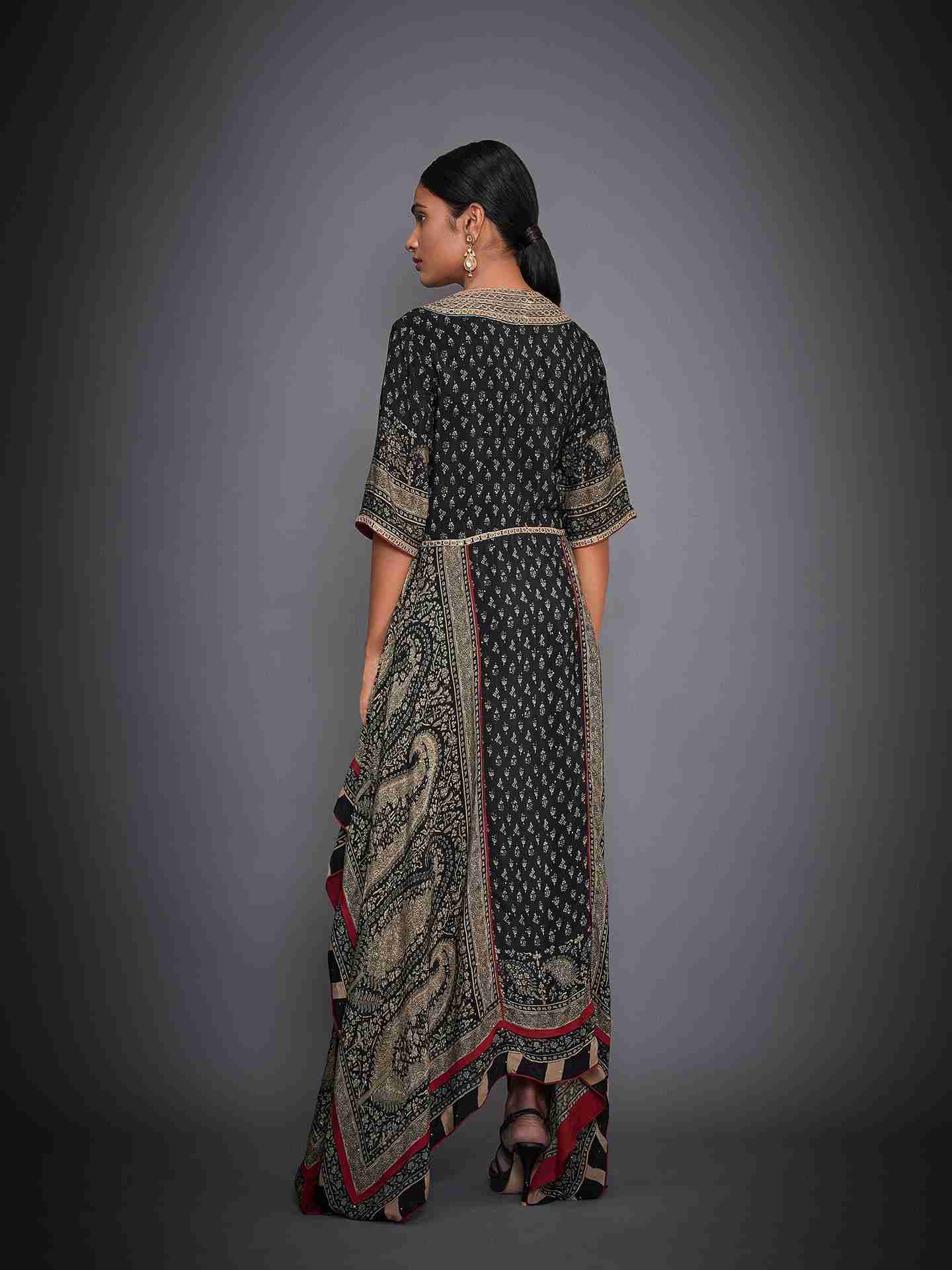 Black & Beige Kalki Dress