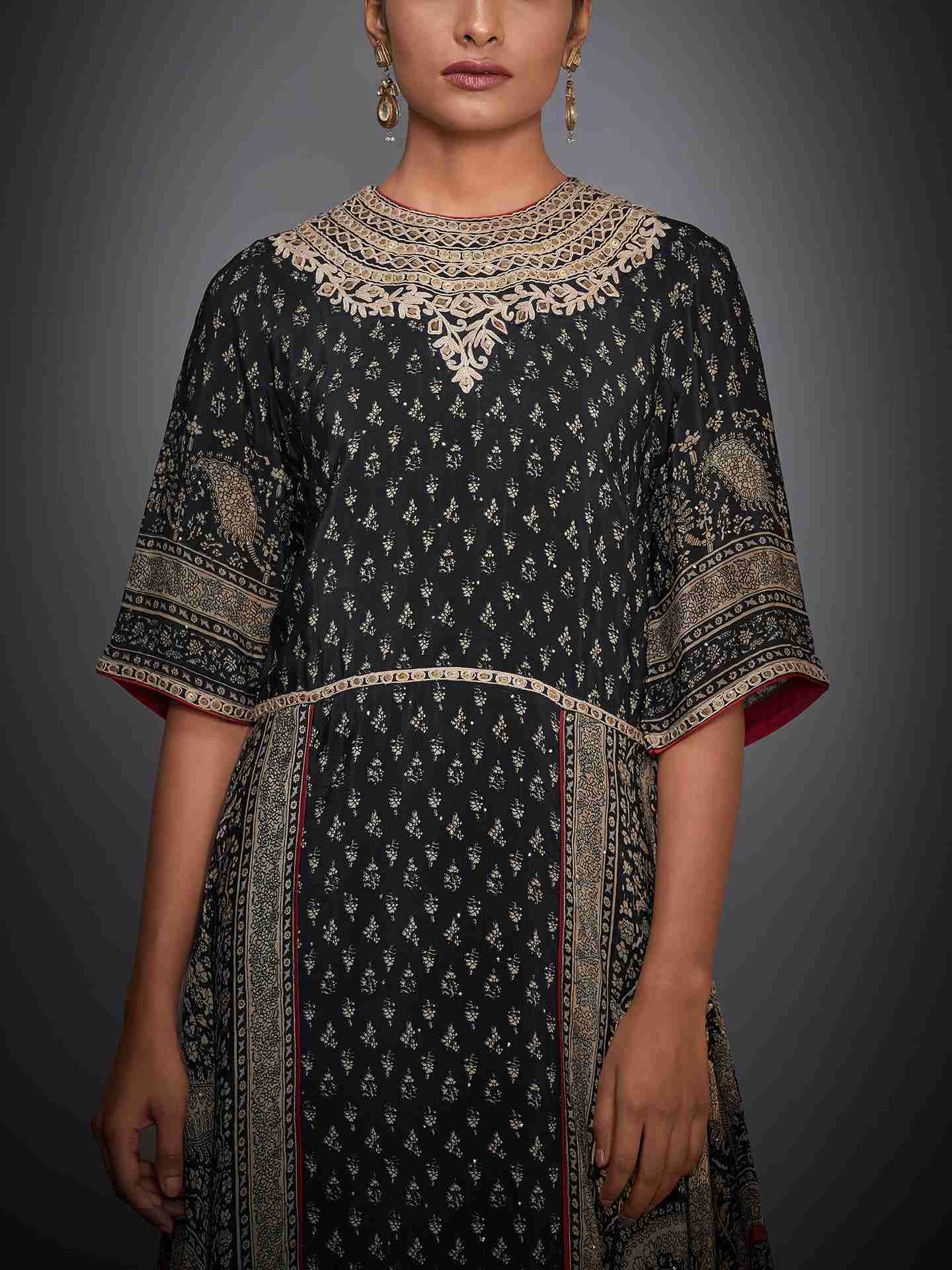 Black & Beige Kalki Dress