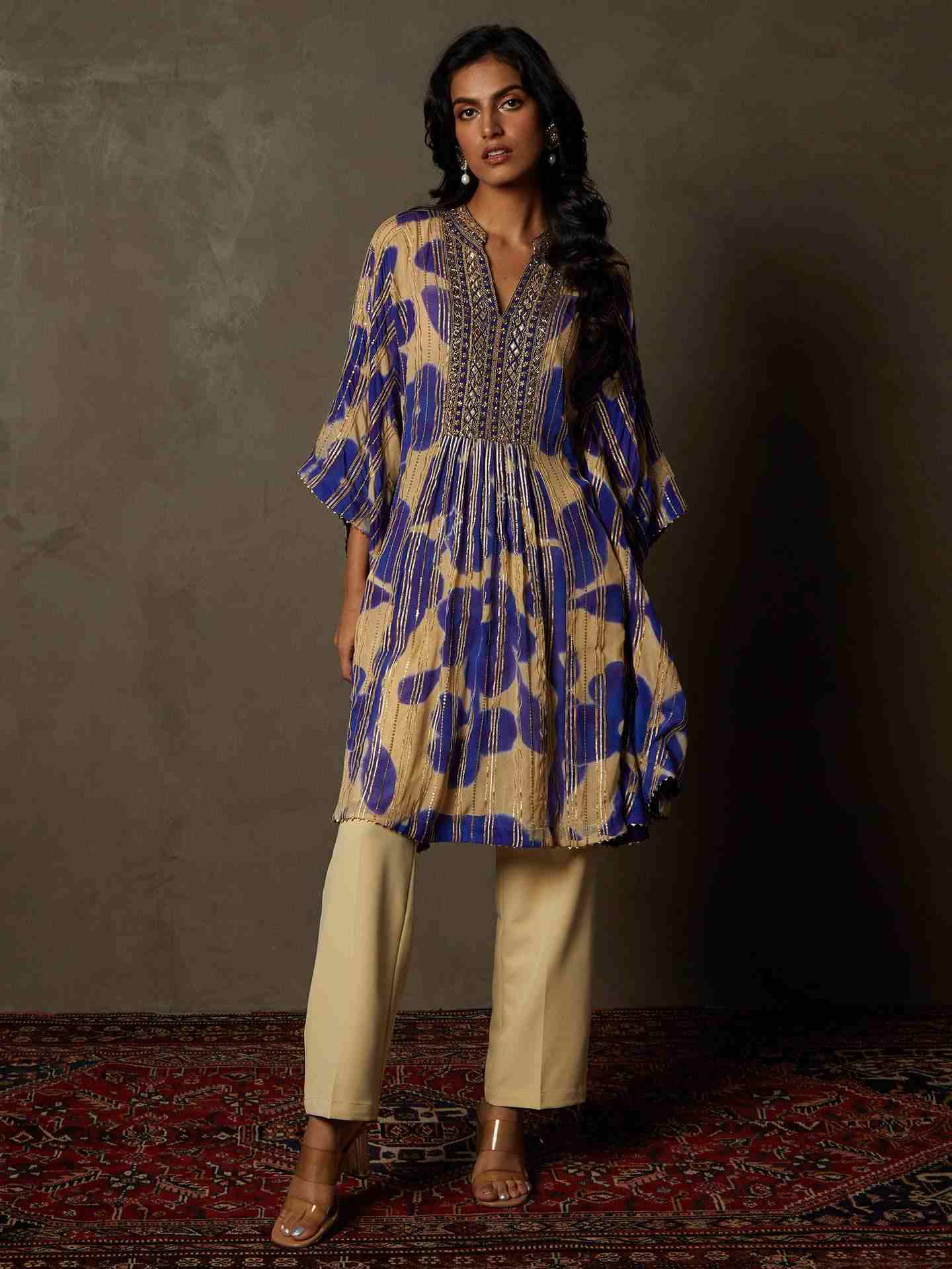 Purple & Ivory Delphi Kurti