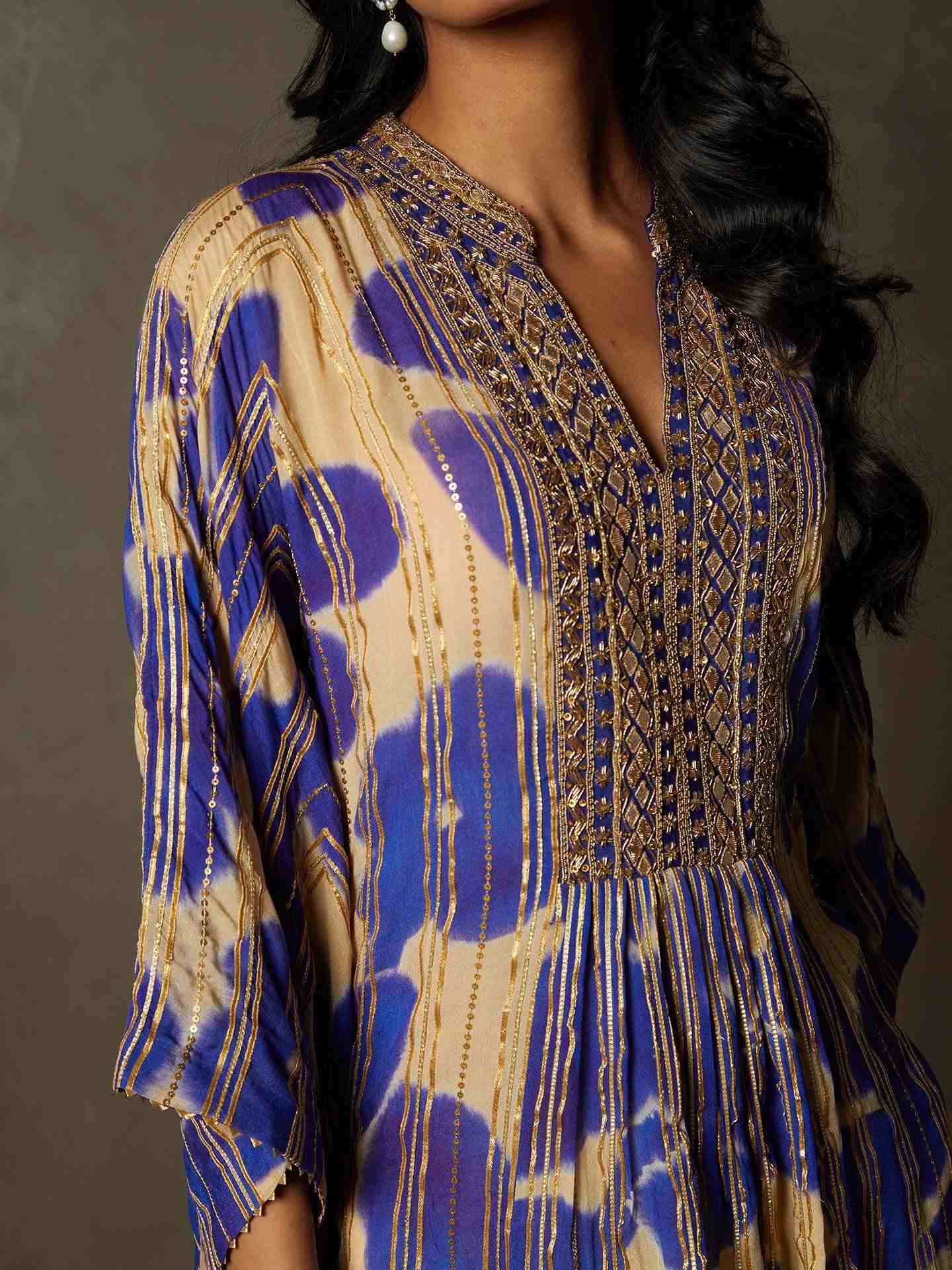 Purple & Ivory Delphi Kurti