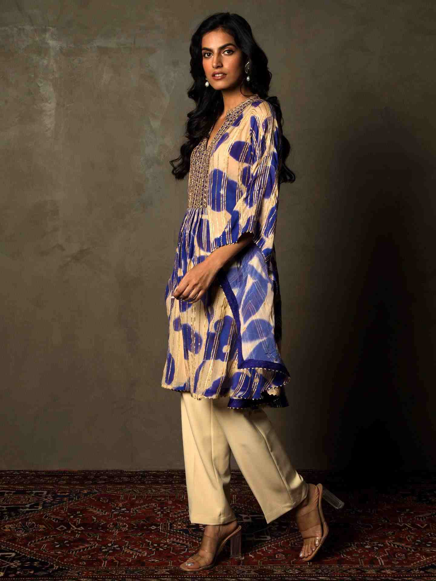 Purple & Ivory Delphi Kurti
