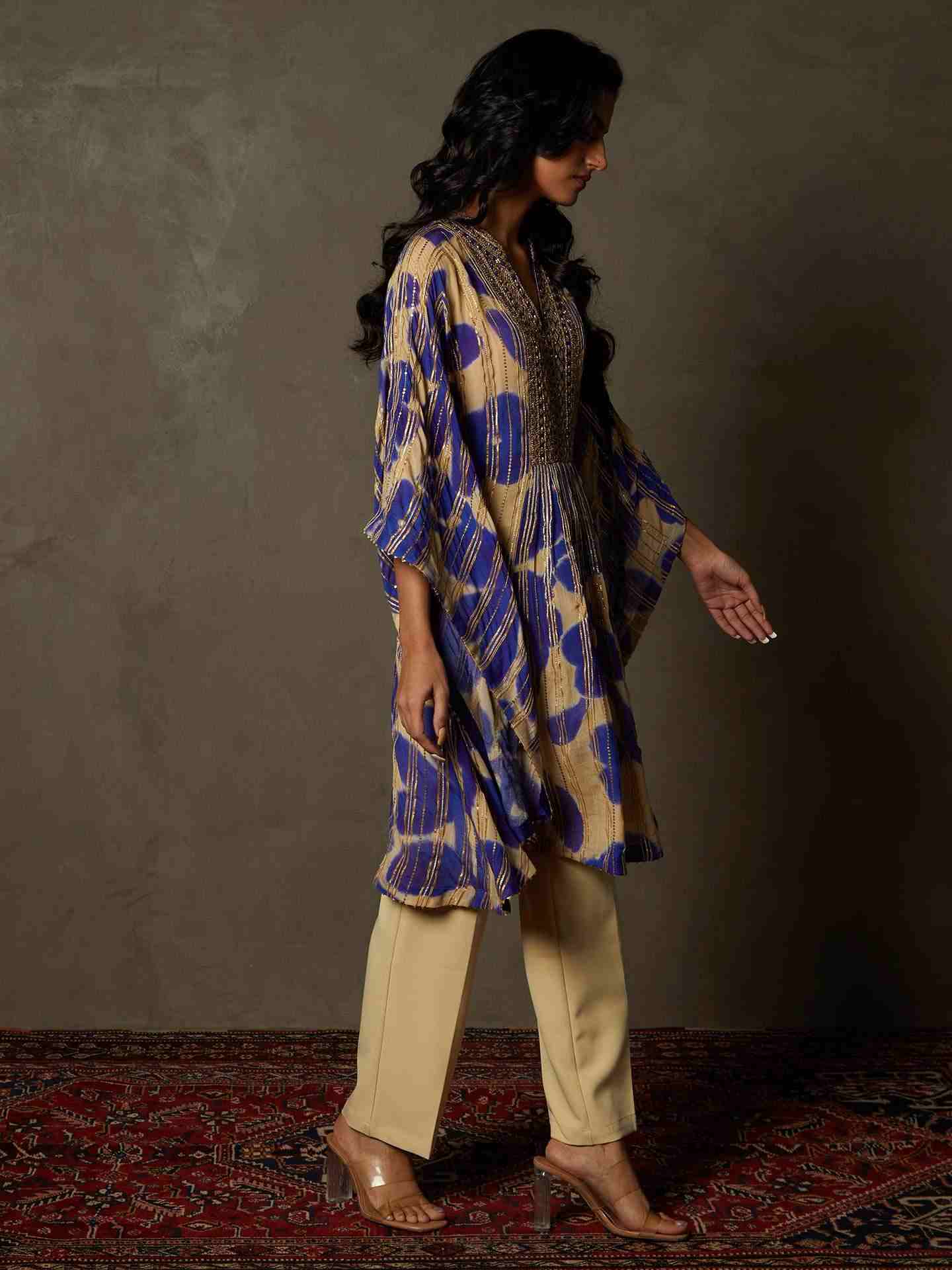 Purple & Ivory Delphi Kurti