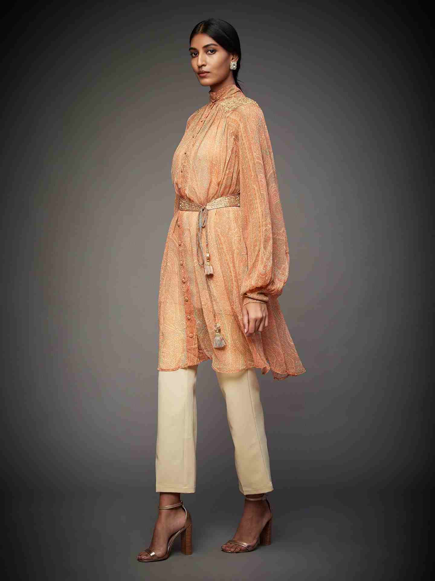 Pink & Sage Green Imran Coat Kurti