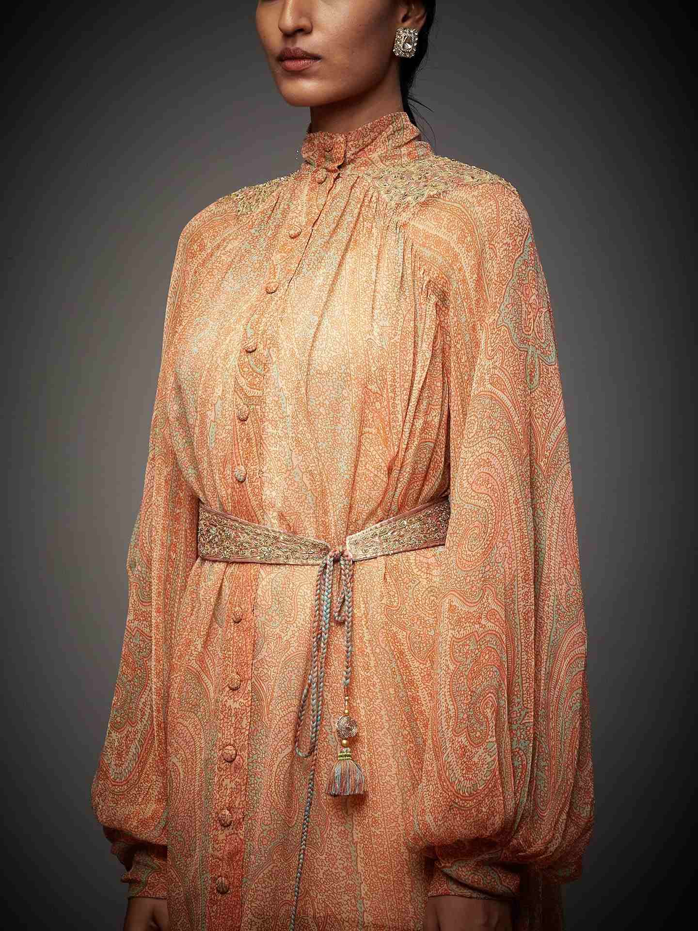 Pink & Sage Green Imran Coat Kurti