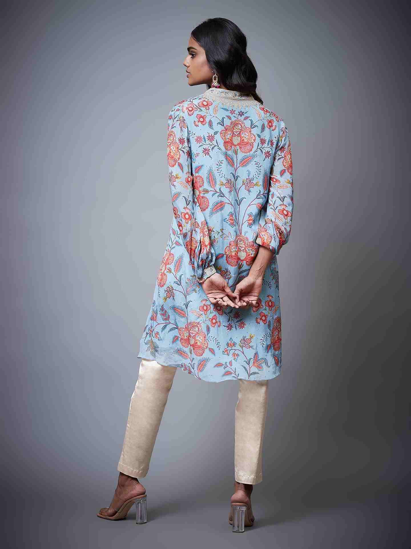 Dusty Blue & Multi Chintz Kurti