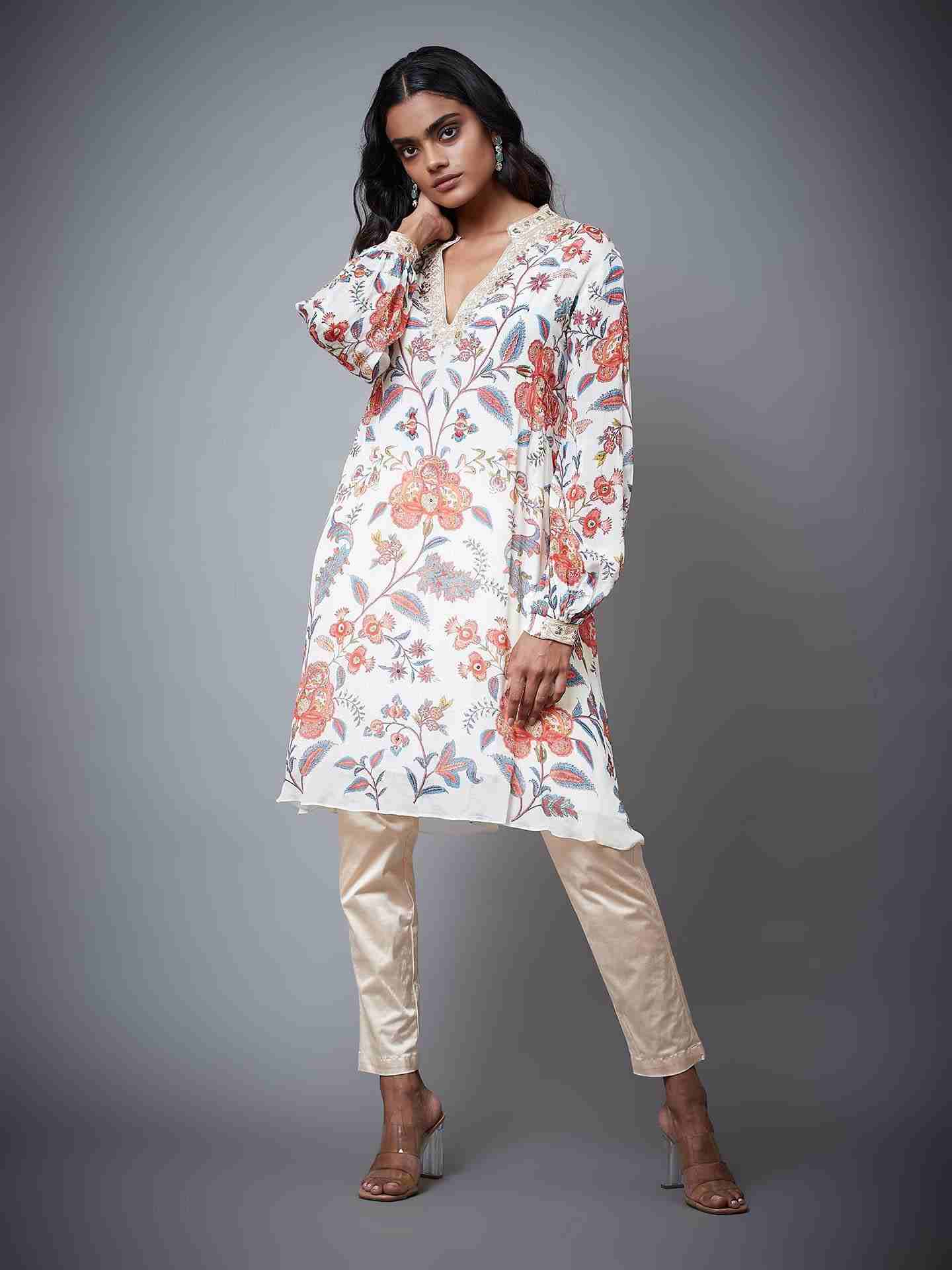 Ivory & Multi Chintz Kurti