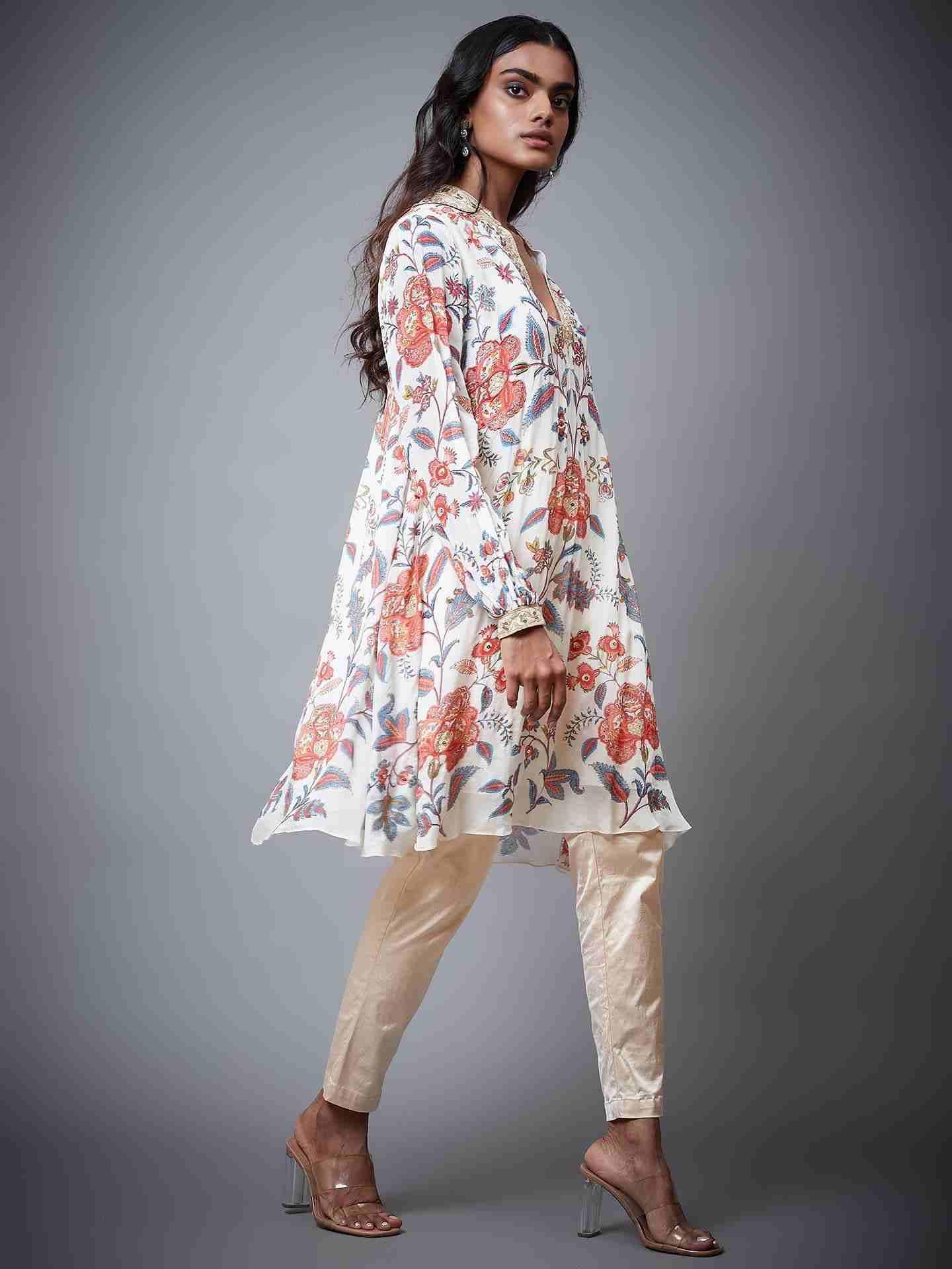 Ivory & Multi Chintz Kurti