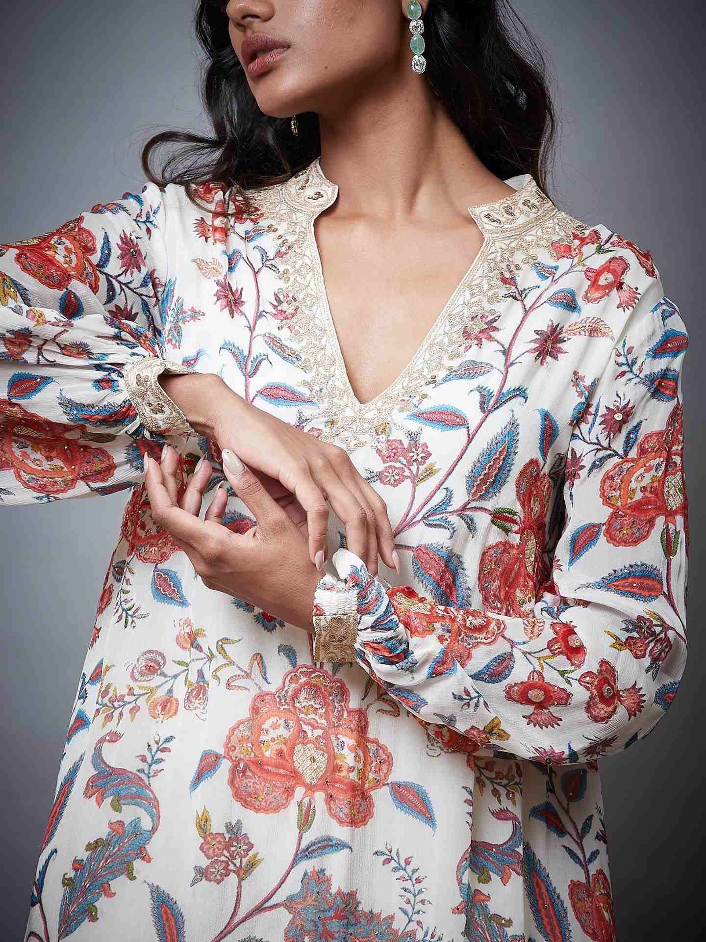 Ivory & Multi Chintz Kurti