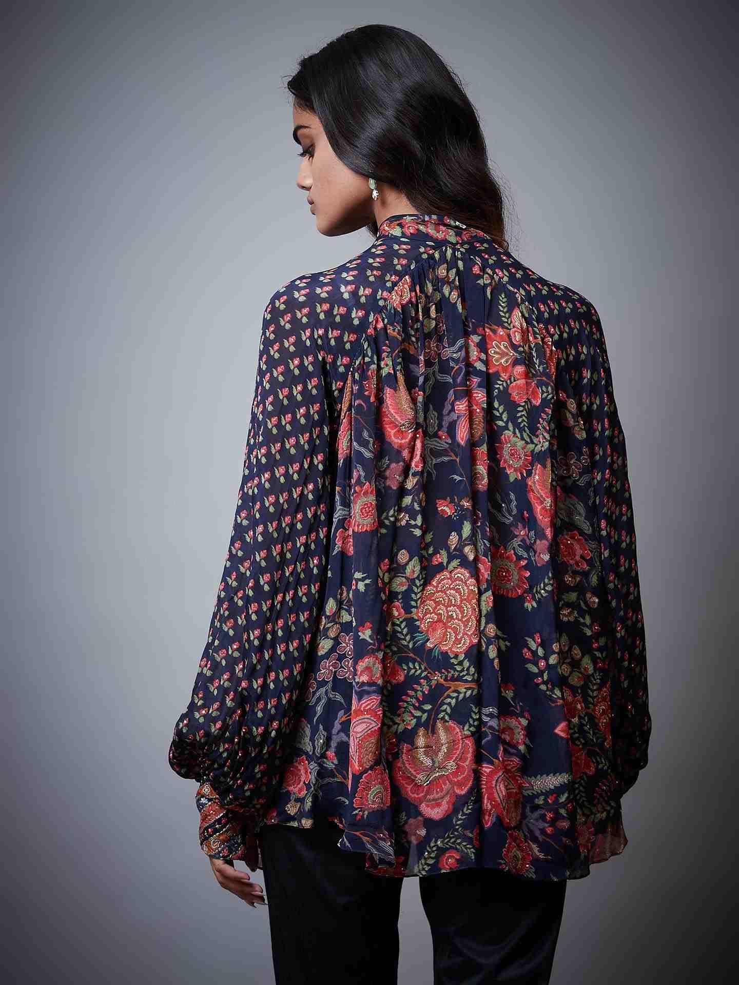 Navy & Coral Navina Kurti