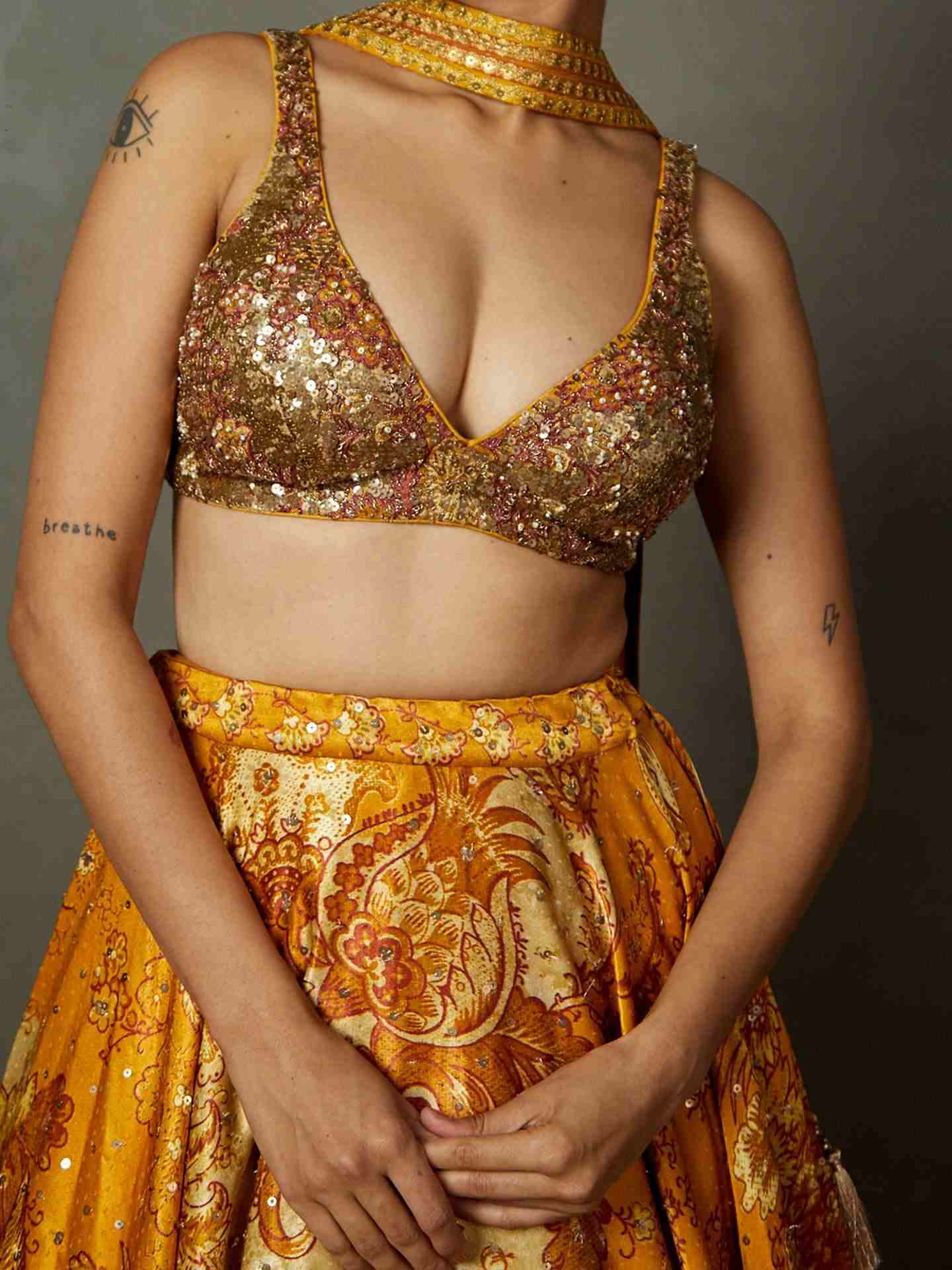 Yellow Ochre Kylie Lehenga Set