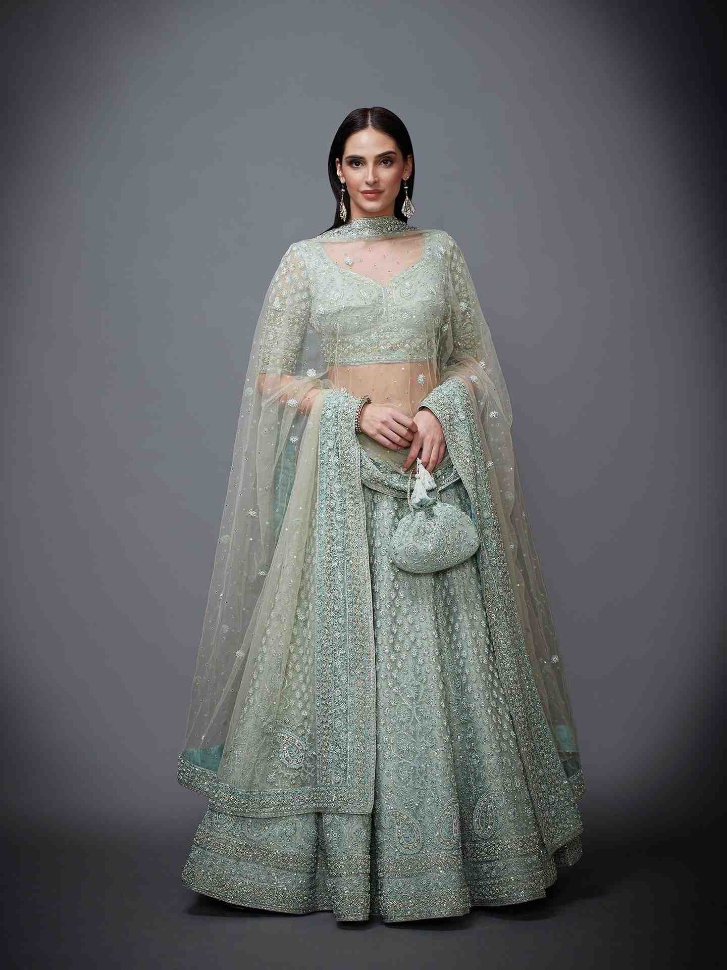 Aqua Pearl Lehenga Set