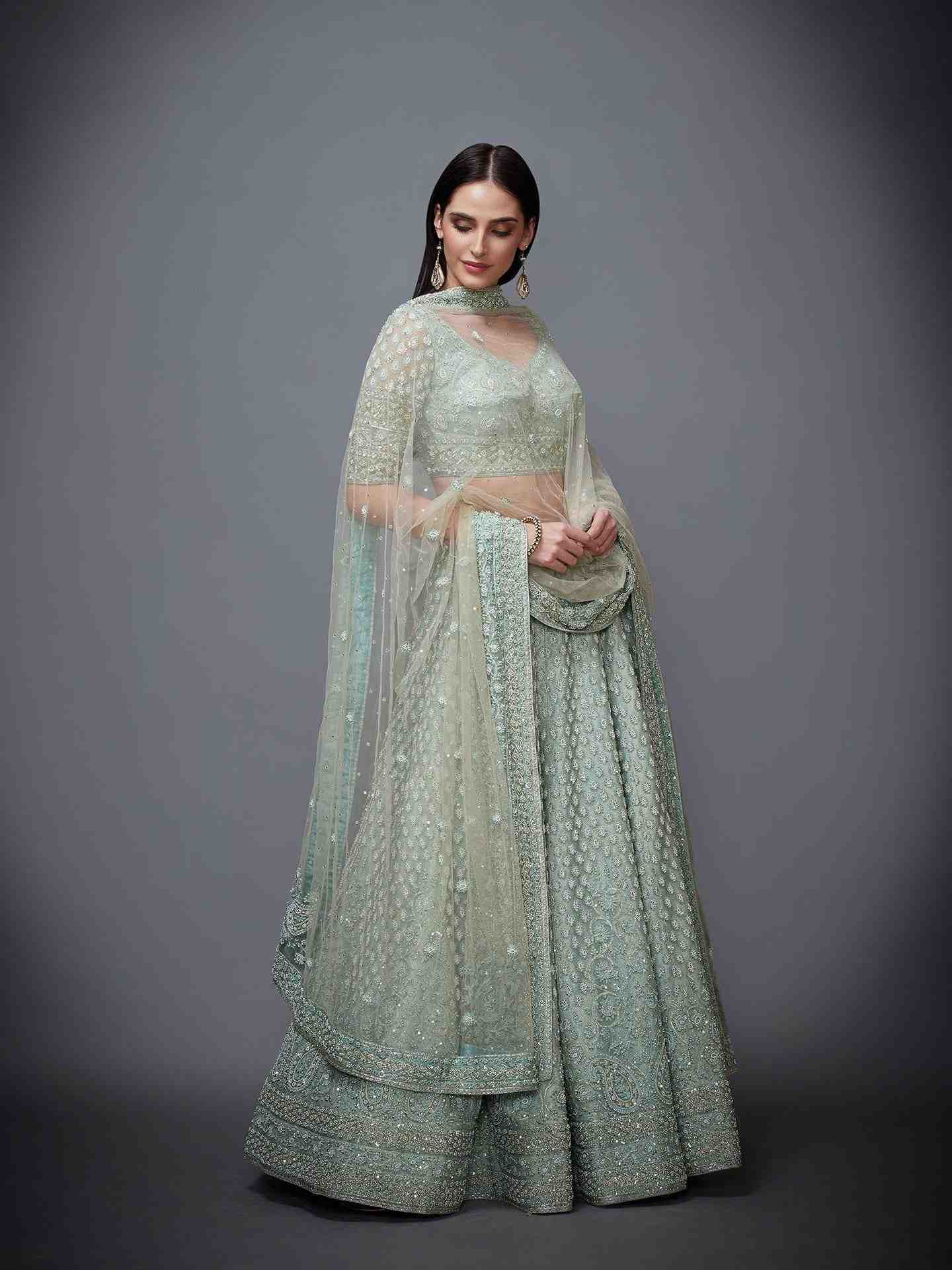 Aqua Pearl Lehenga Set