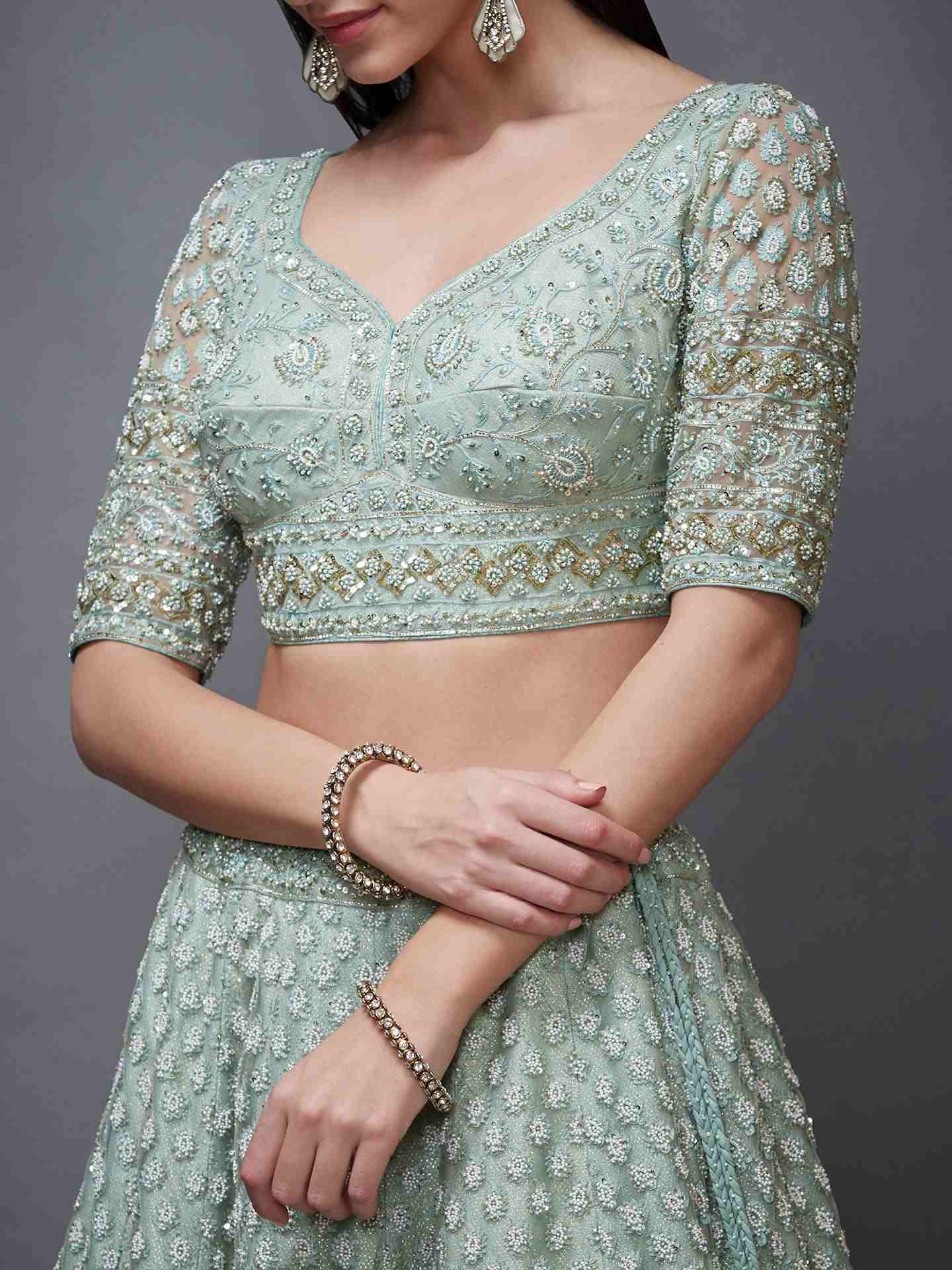 Aqua Pearl Lehenga Set