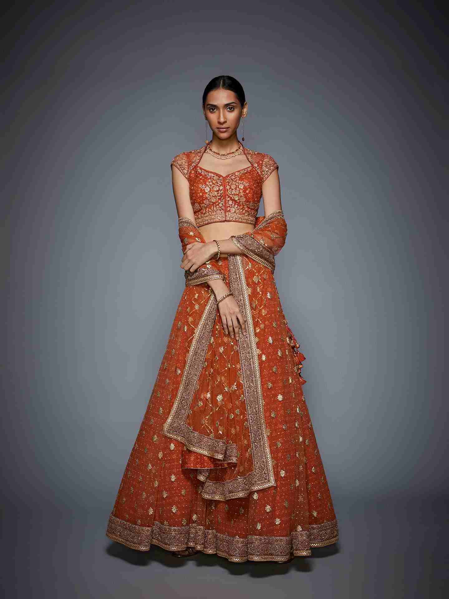 Rust & Gold Lara Lehenga Set