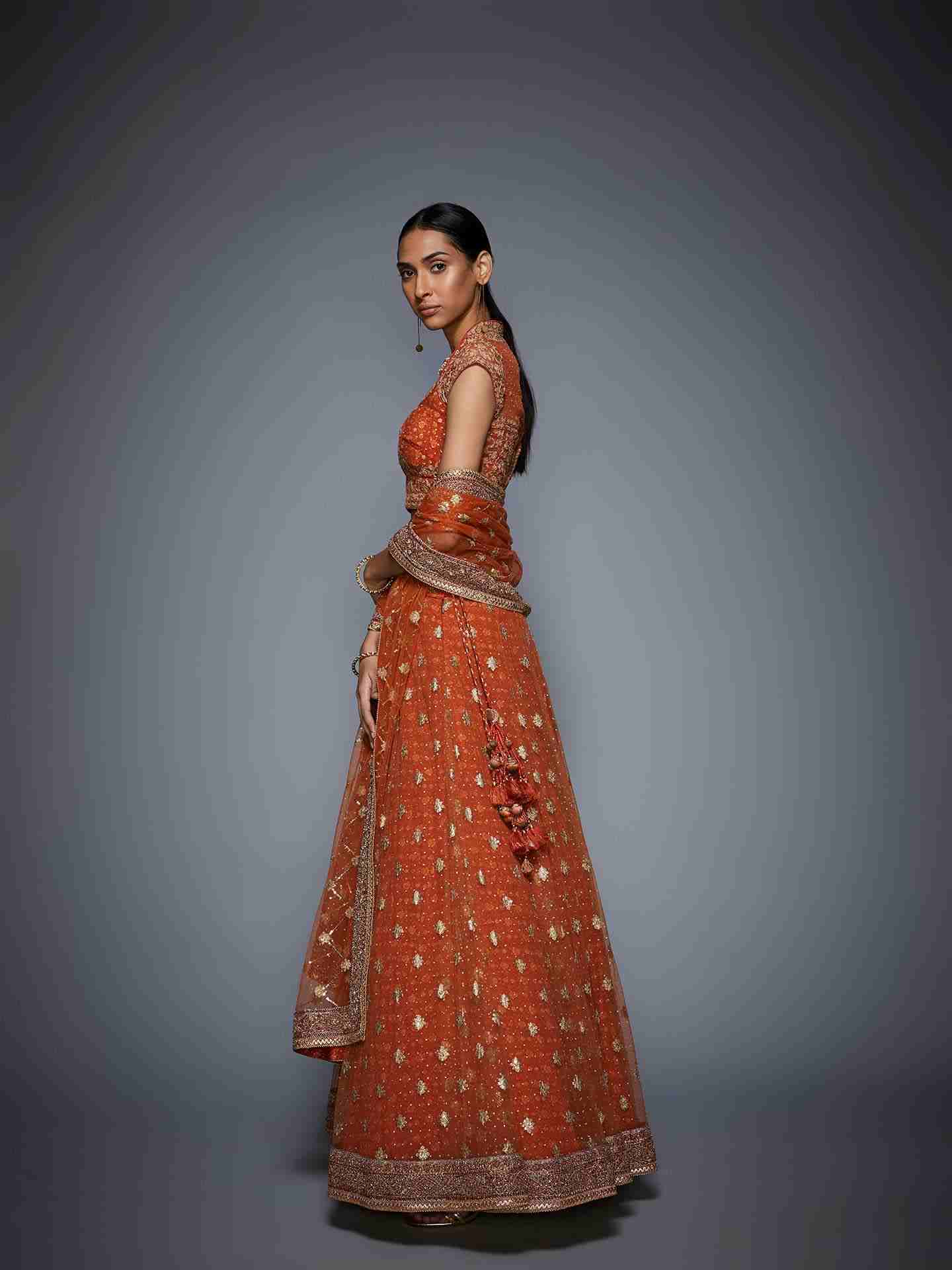 Rust & Gold Lara Lehenga Set