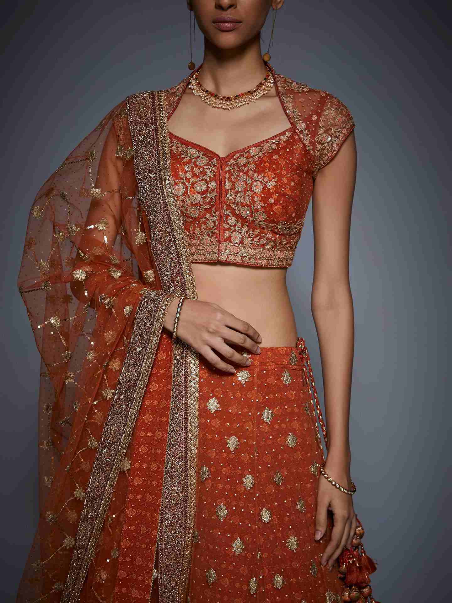 Rust & Gold Lara Lehenga Set