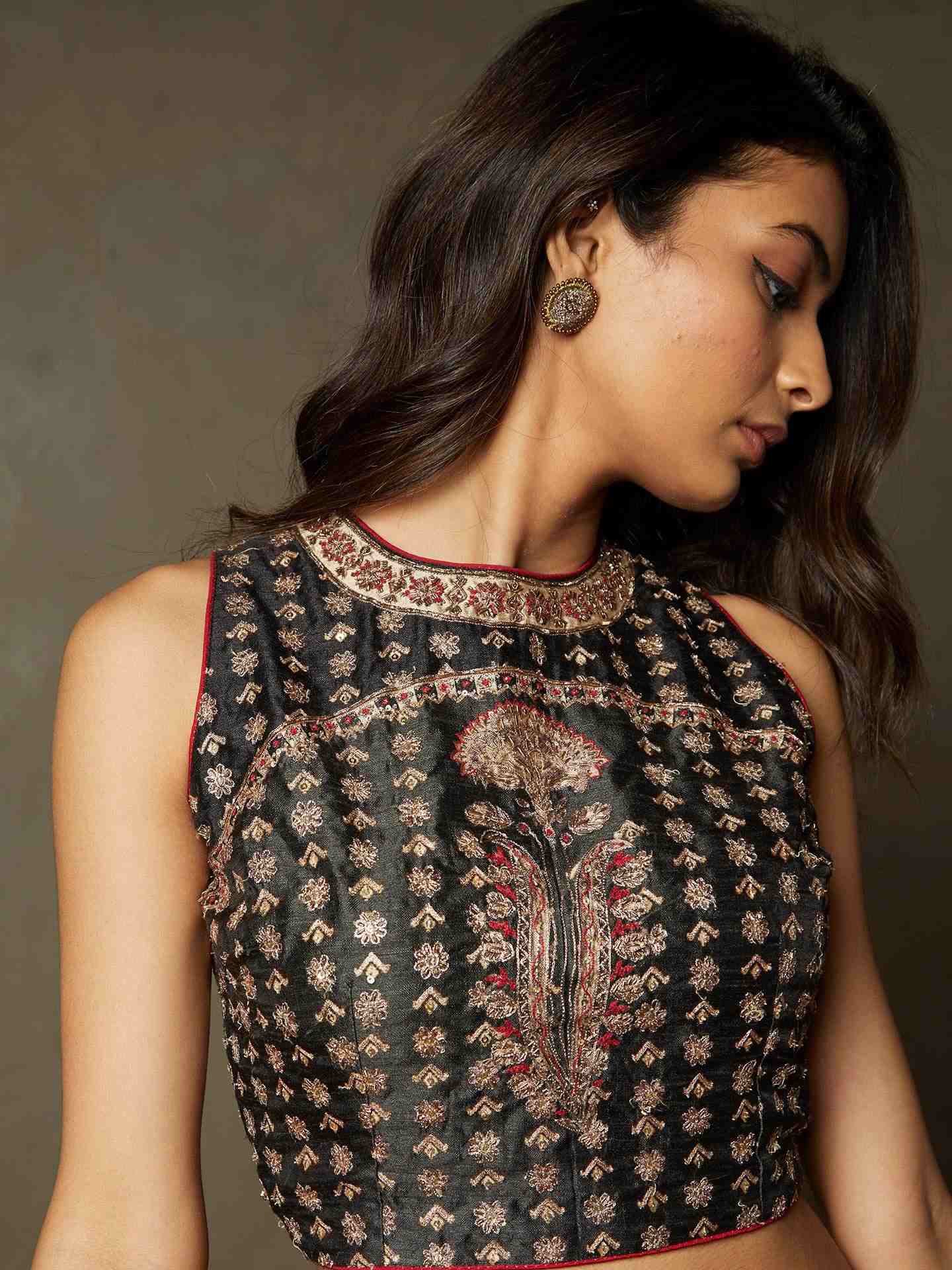 Black & Beige Sarvada Lehenga Set