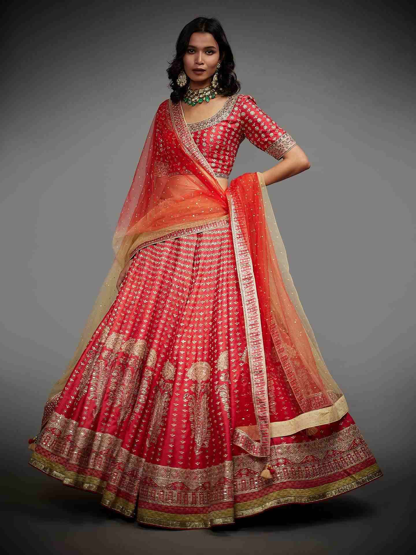Red Sarvada Lehenga Set