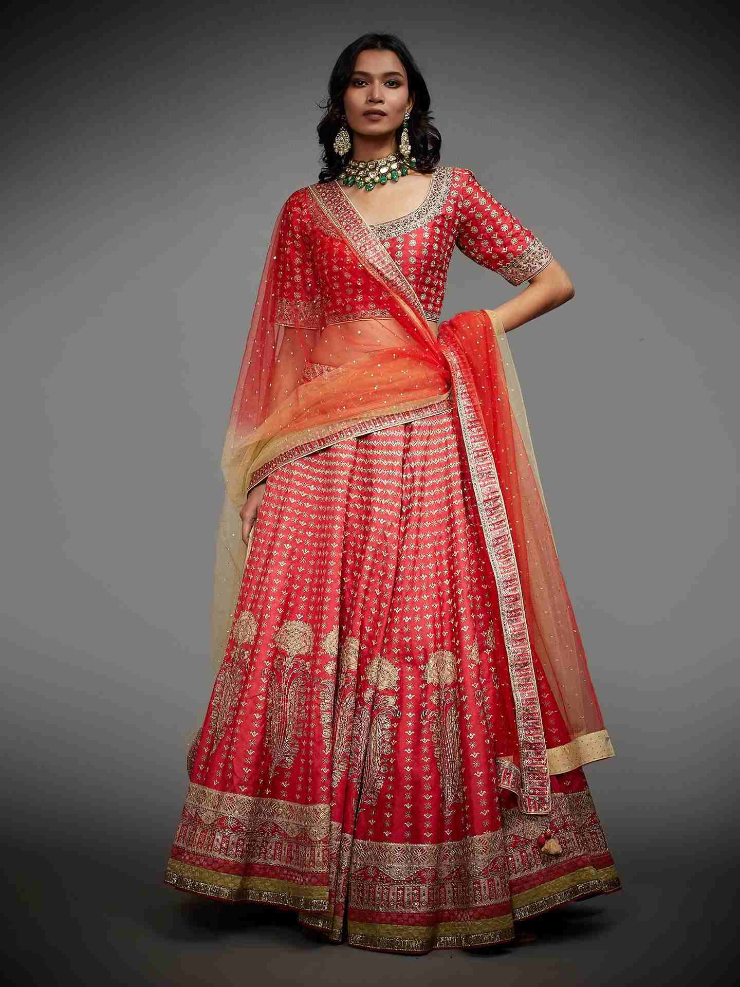 Red Sarvada Lehenga Set