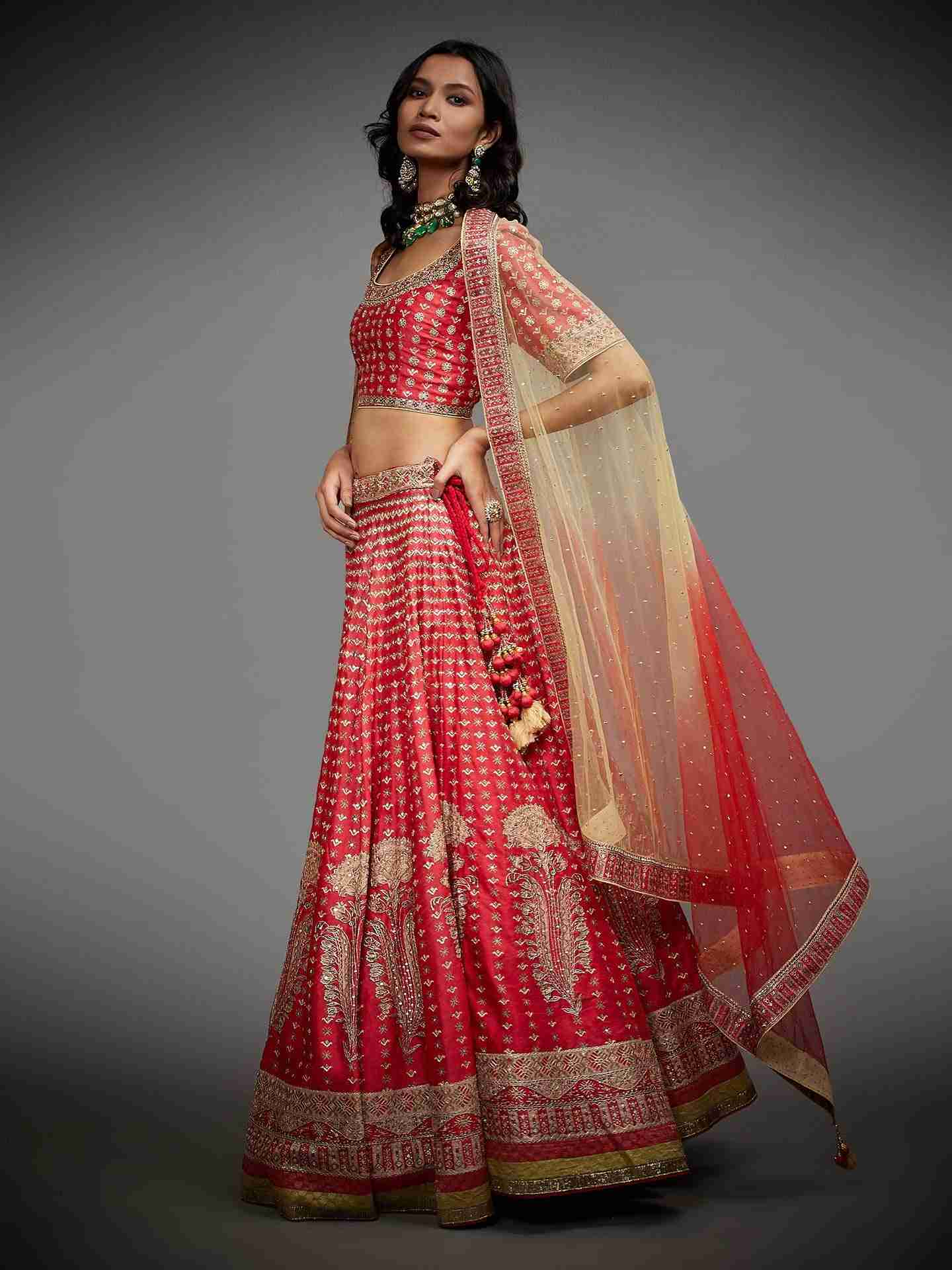 Red Sarvada Lehenga Set