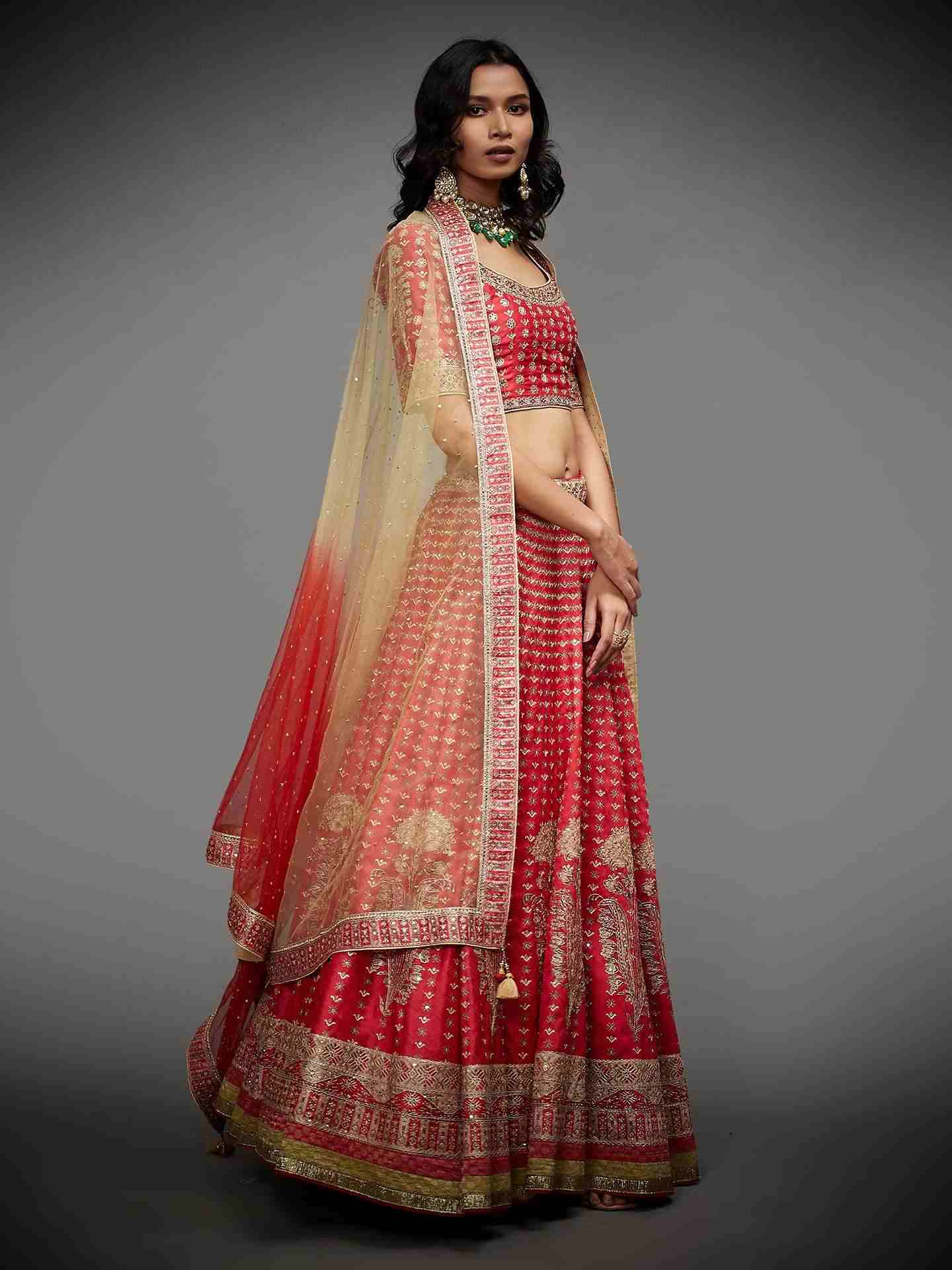 Red Sarvada Lehenga Set