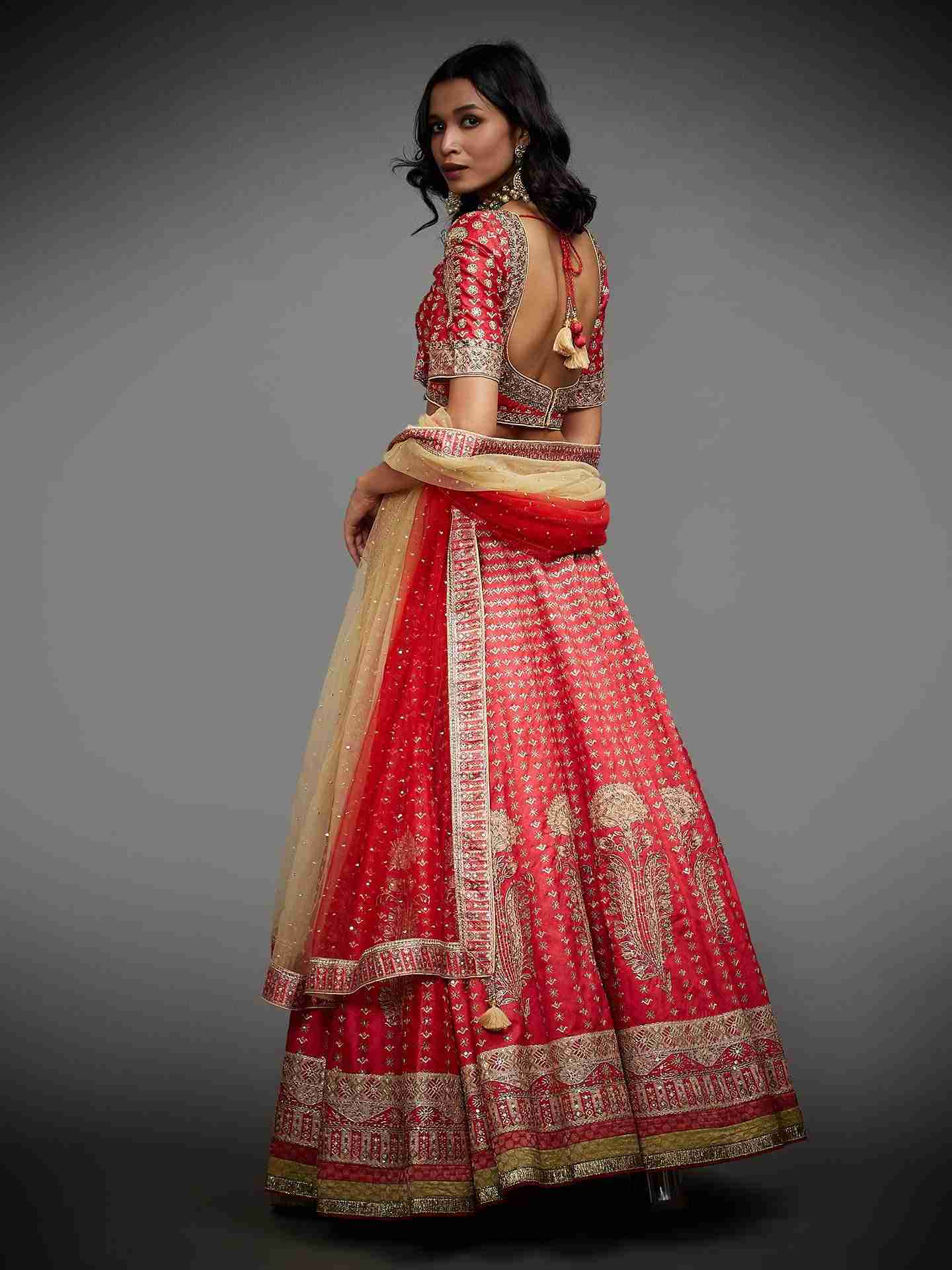 Red Sarvada Lehenga Set
