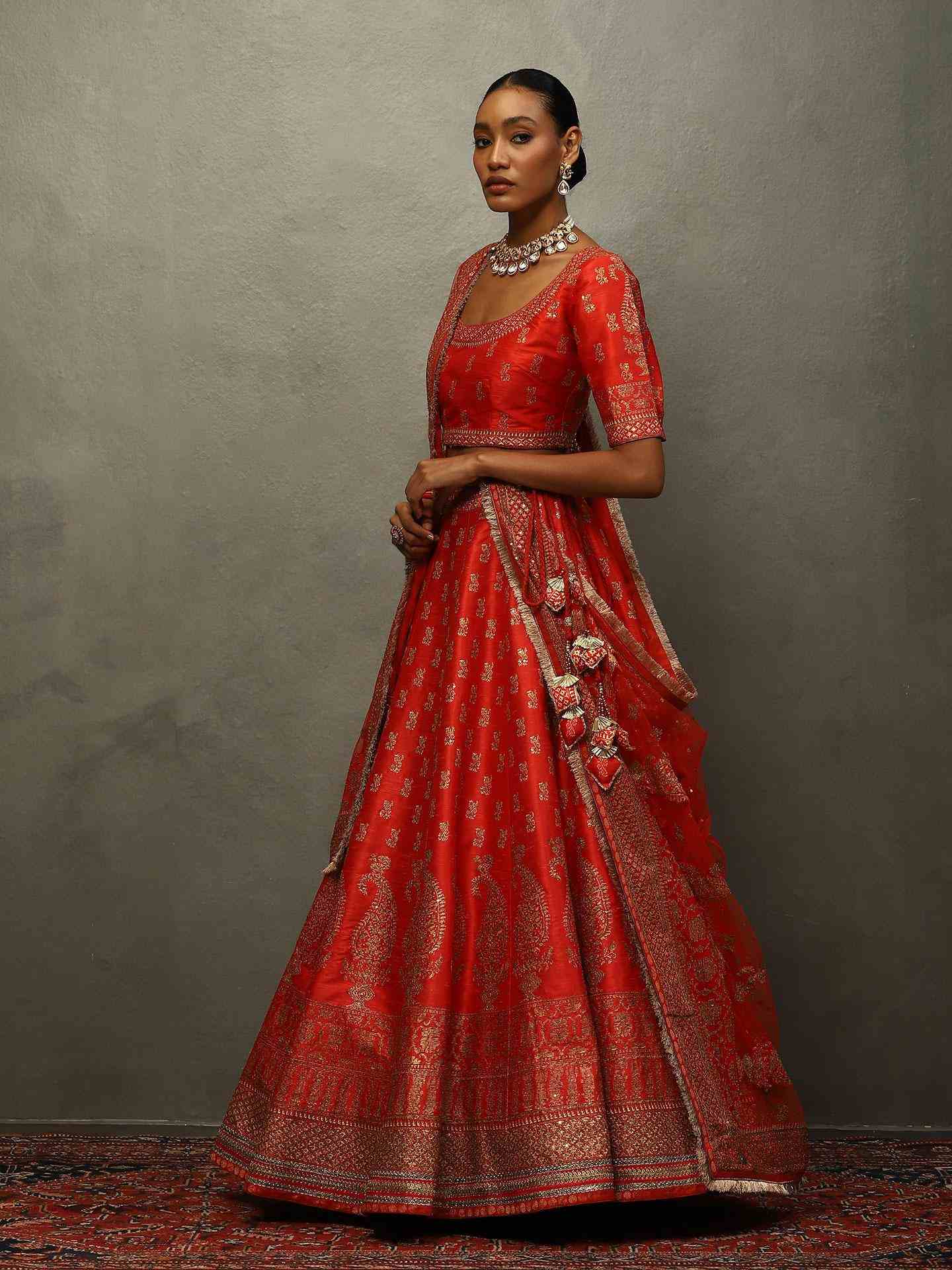Red Girija Lehenga Set