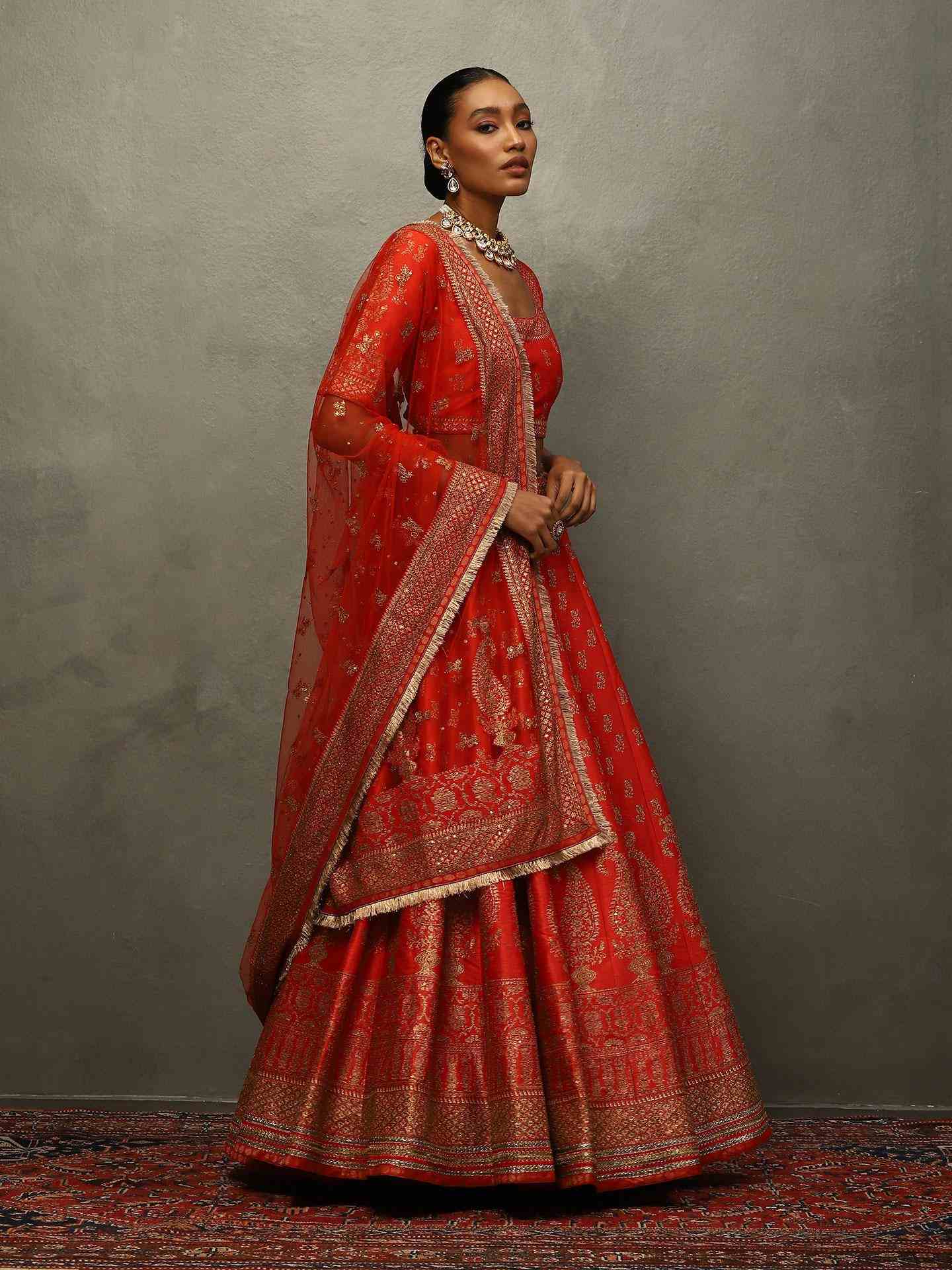 Red Girija Lehenga Set