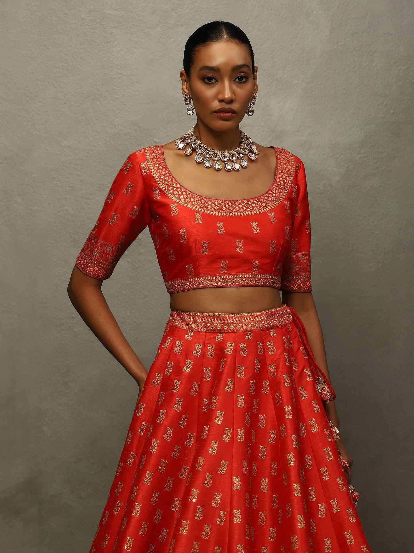 Red Girija Lehenga Set
