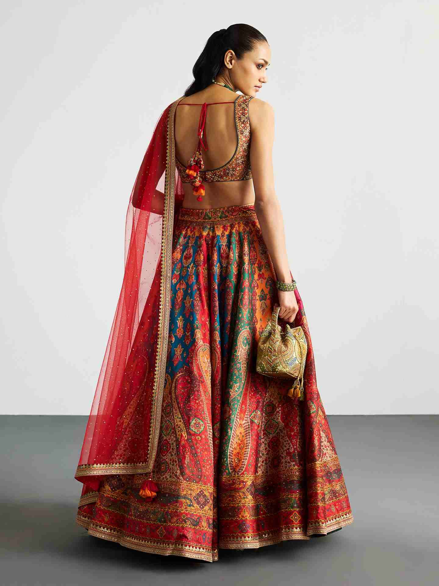 Red & Multi Jaisalmer Lehenga Set